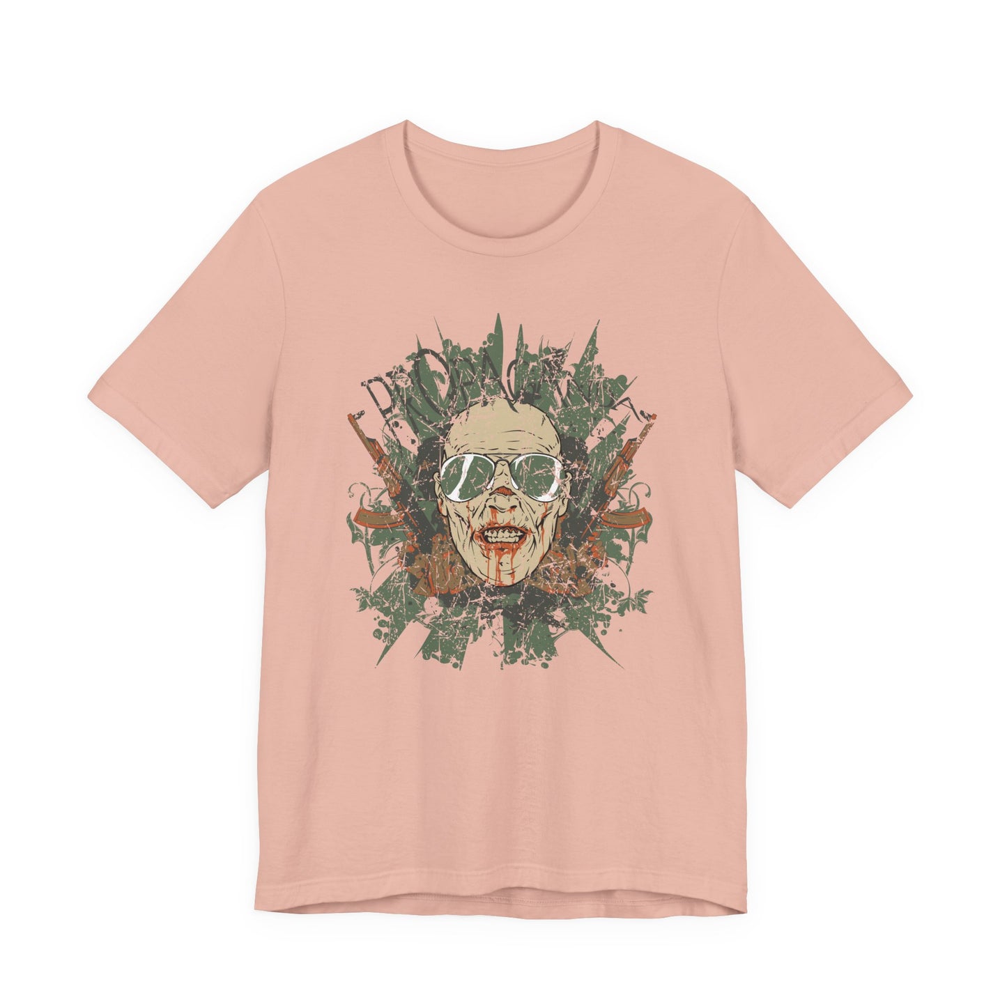 Retro Skull Floral Graphic Design Unisex Cotton T-Shirt G-2