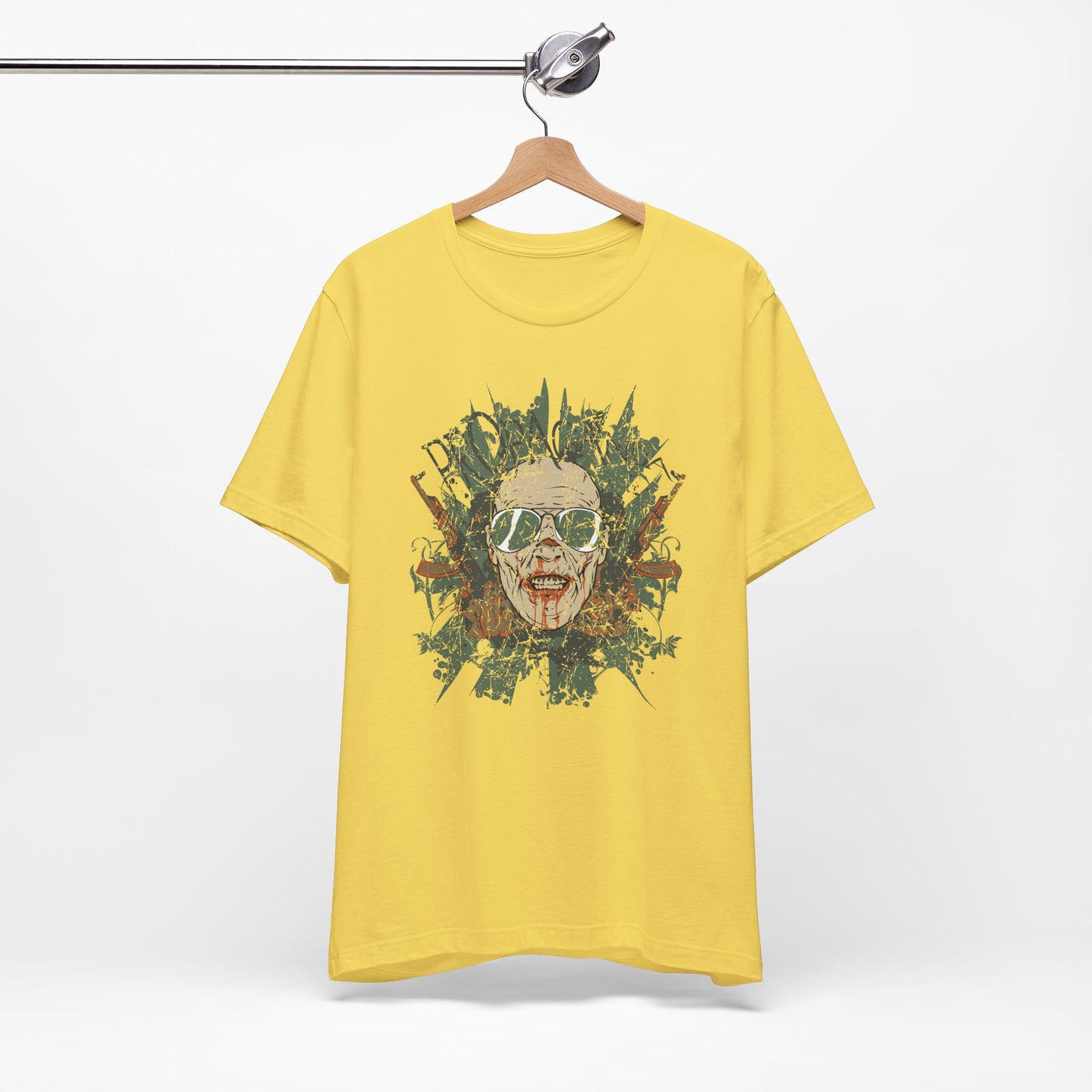 Retro Skull Floral Graphic Design Unisex Cotton T-Shirt G-2