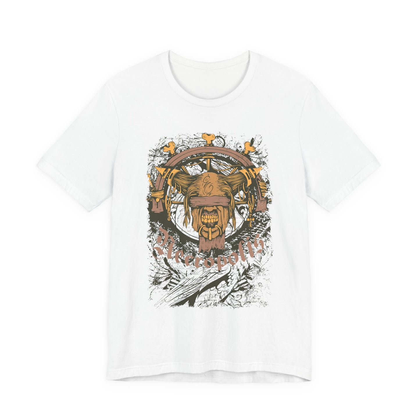 Skull Nordic Warrior Graphic Unisex Cotton T-Shirt r12