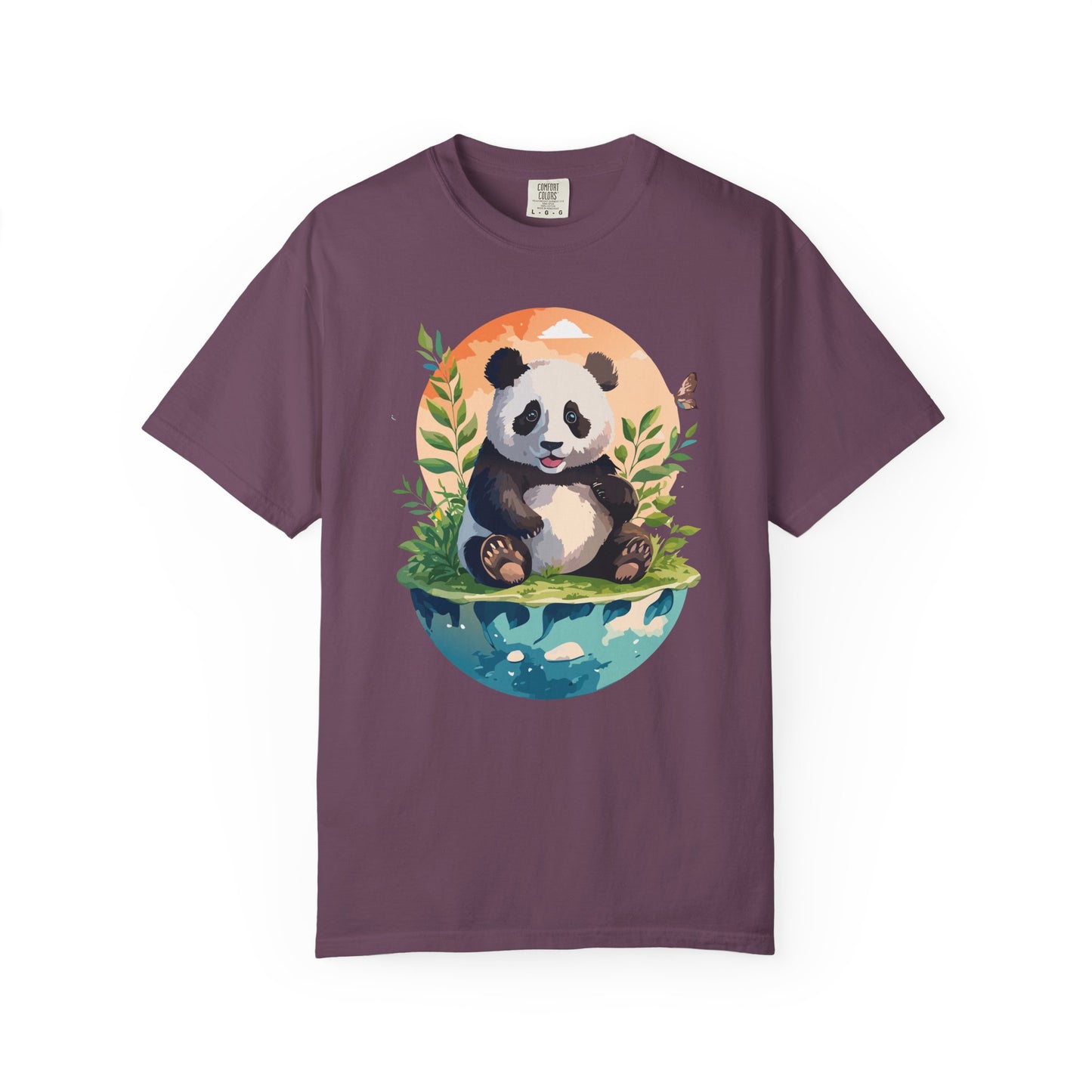 Panda Portrait T-Shirt Unisex Cotton Floral Chinese Graphic Circle Animal Art Tee pp4
