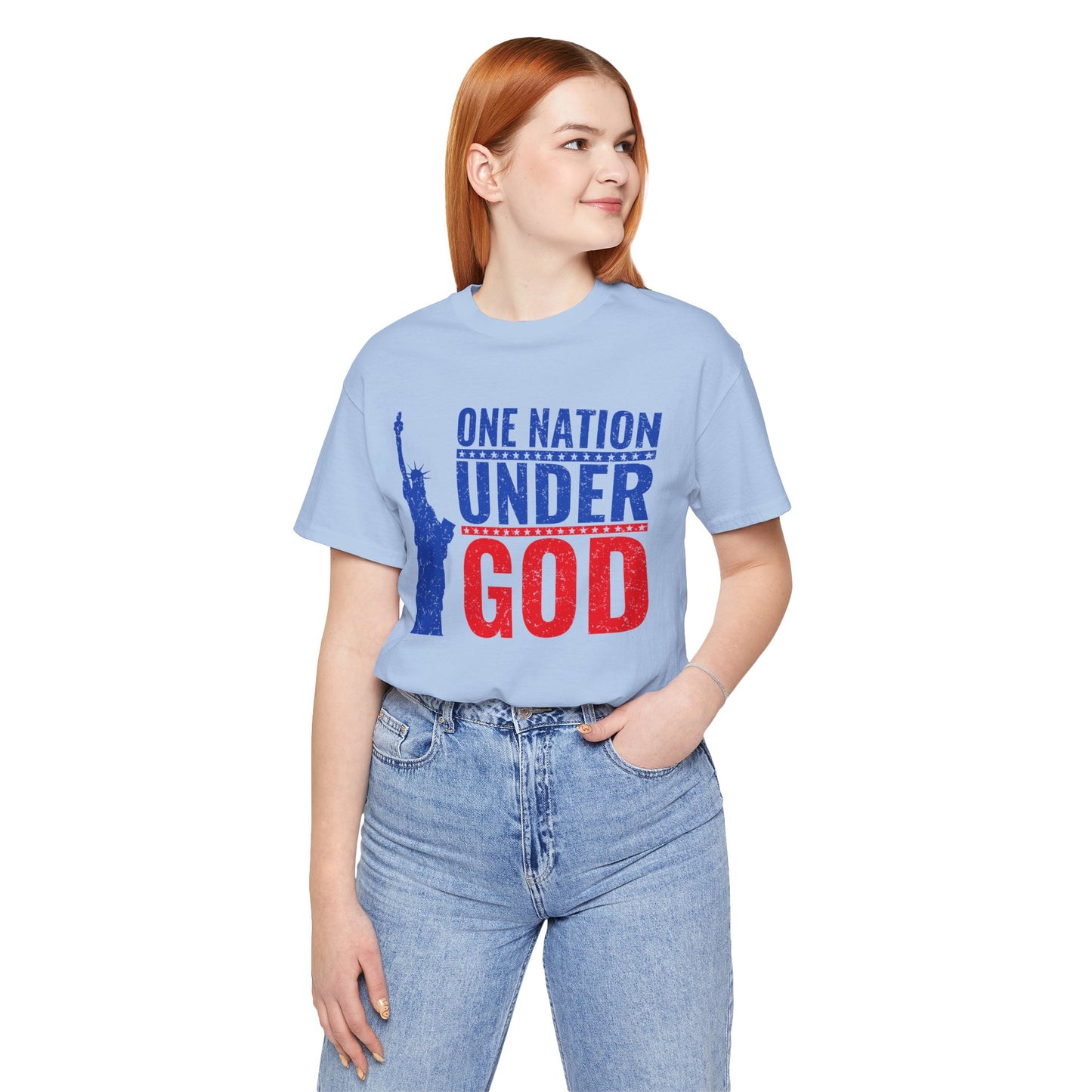 Statue of Liberty Patriotic Graphic Unisex Cotton T-Shirt a6