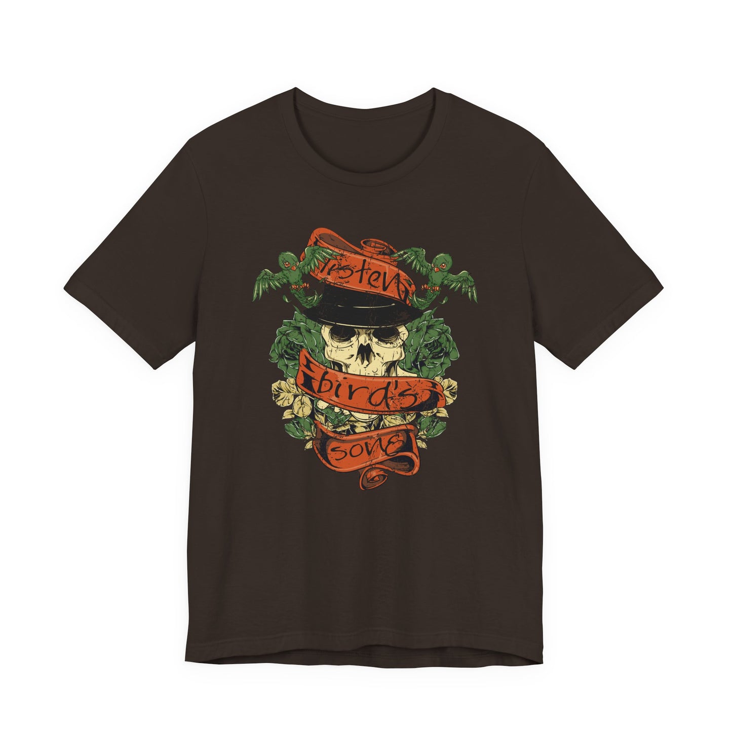 Skull Floral Tattoo Style Graphic Design Unisex Cotton T-Shirt Art-38