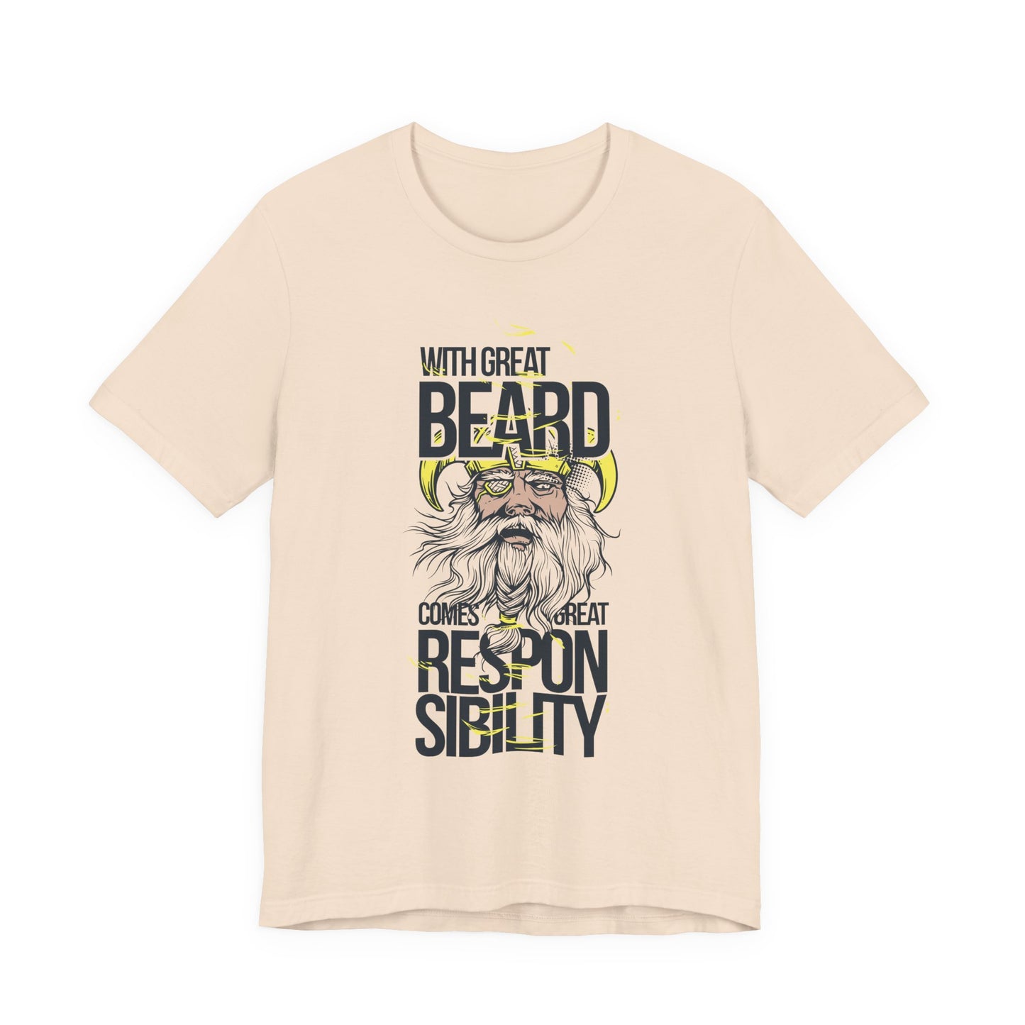 With Great Beard Comes Great Responsibility Tee Viking Beard Graphic Shirt A-2