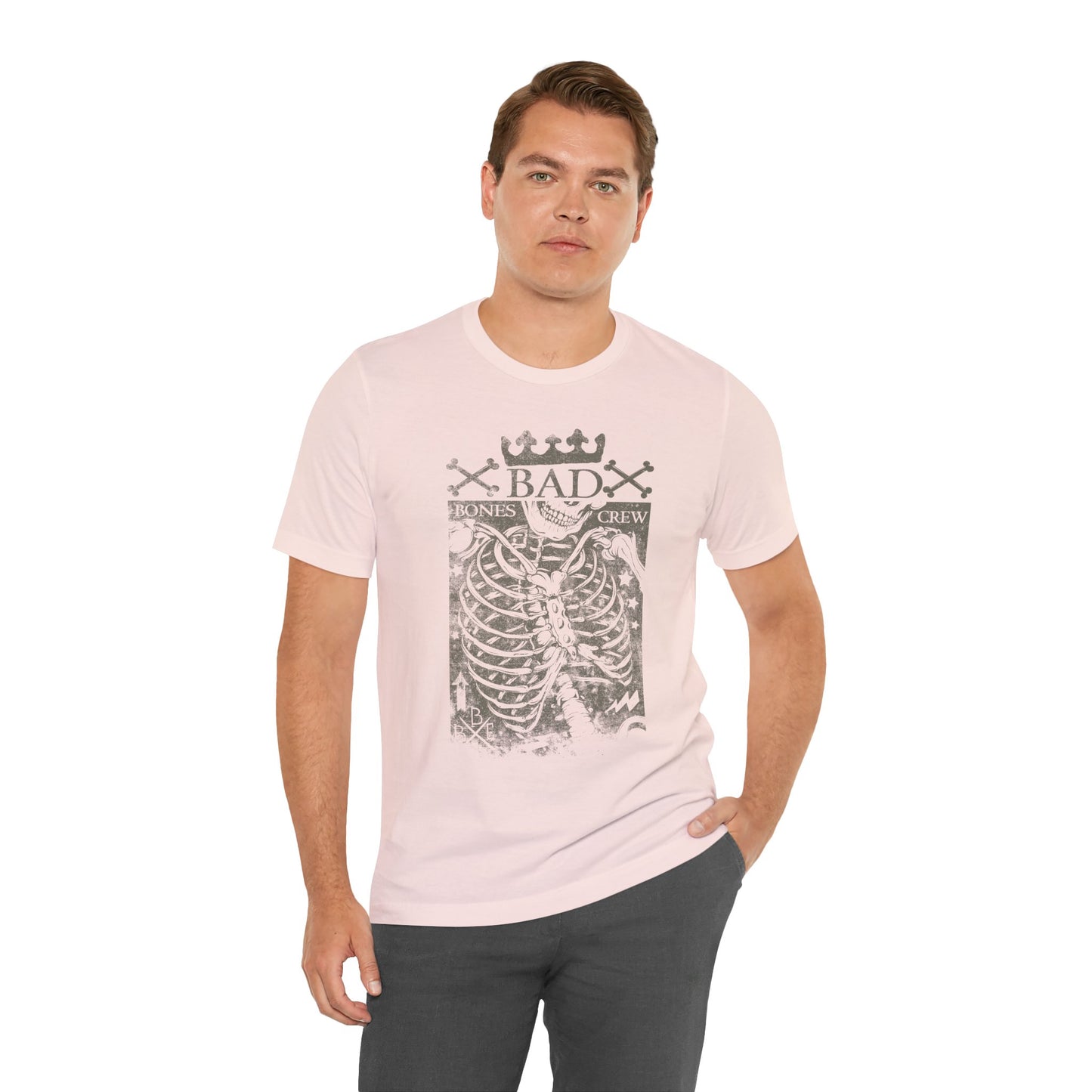 Skeleton Ribcage Tee Bones Crew Graphic Shirt A-10