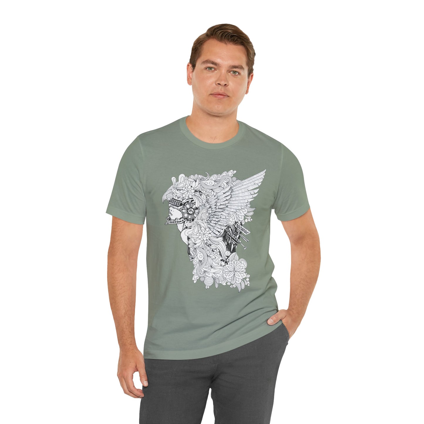 Eagle Illustration Graphic Unisex Cotton T-Shirt r26