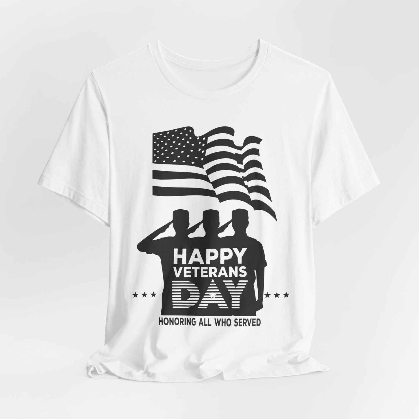 Happy Veterans Day saluting soldiers T-Shirt Patriotic American flag Unisex Cotton v51