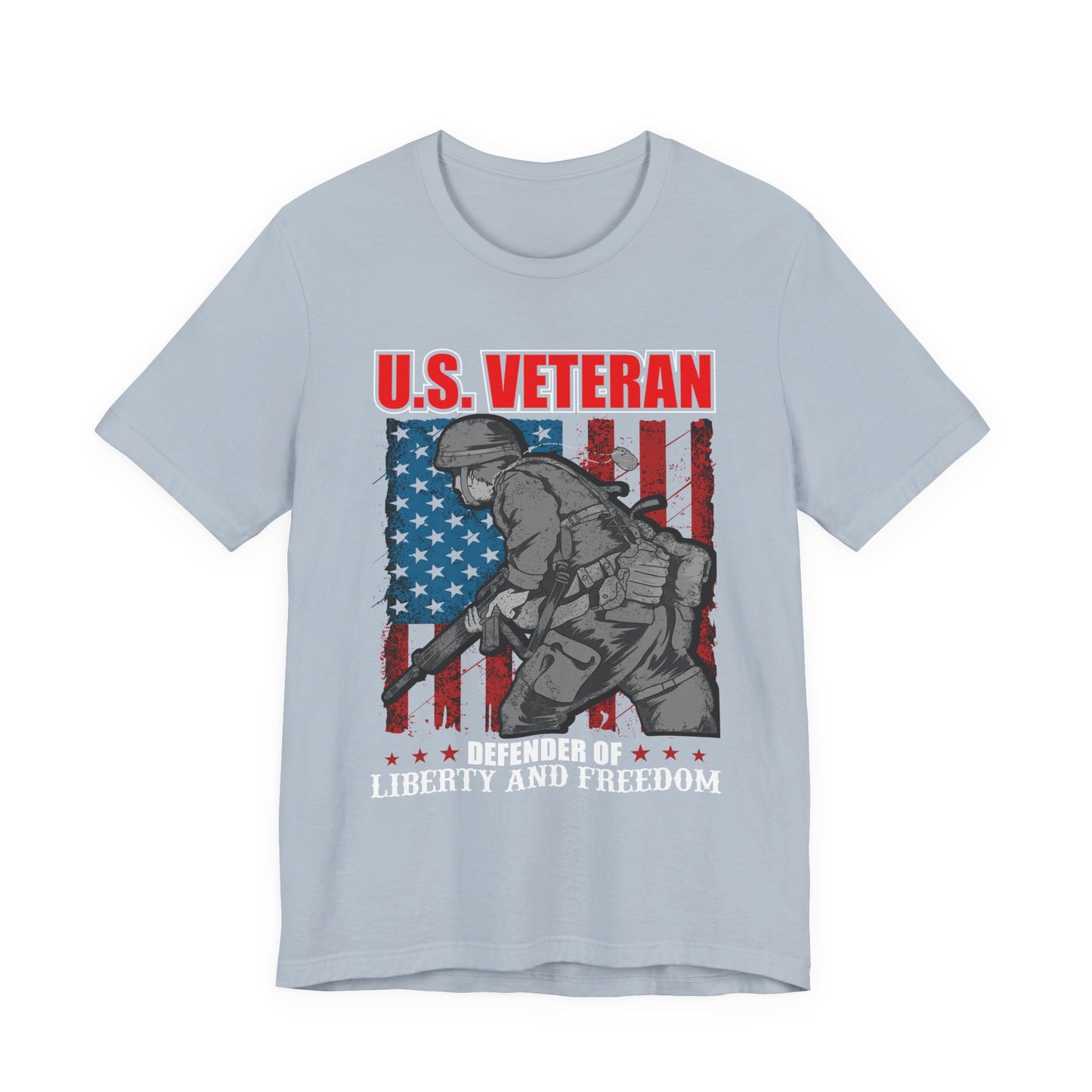 U.S. Veteran Soldier Illustration Tee Defender of Liberty and Freedom Unisex Cotton v31