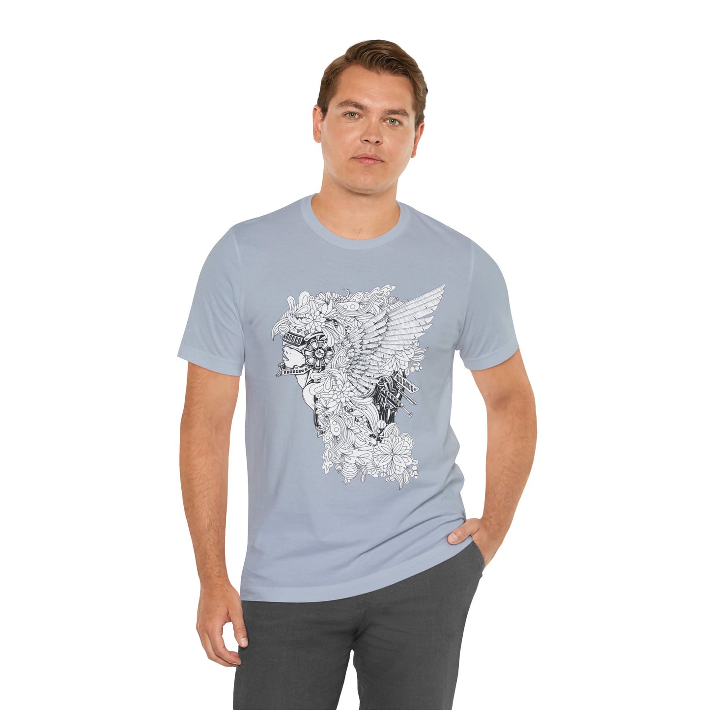 Eagle Illustration Graphic Unisex Cotton T-Shirt r26