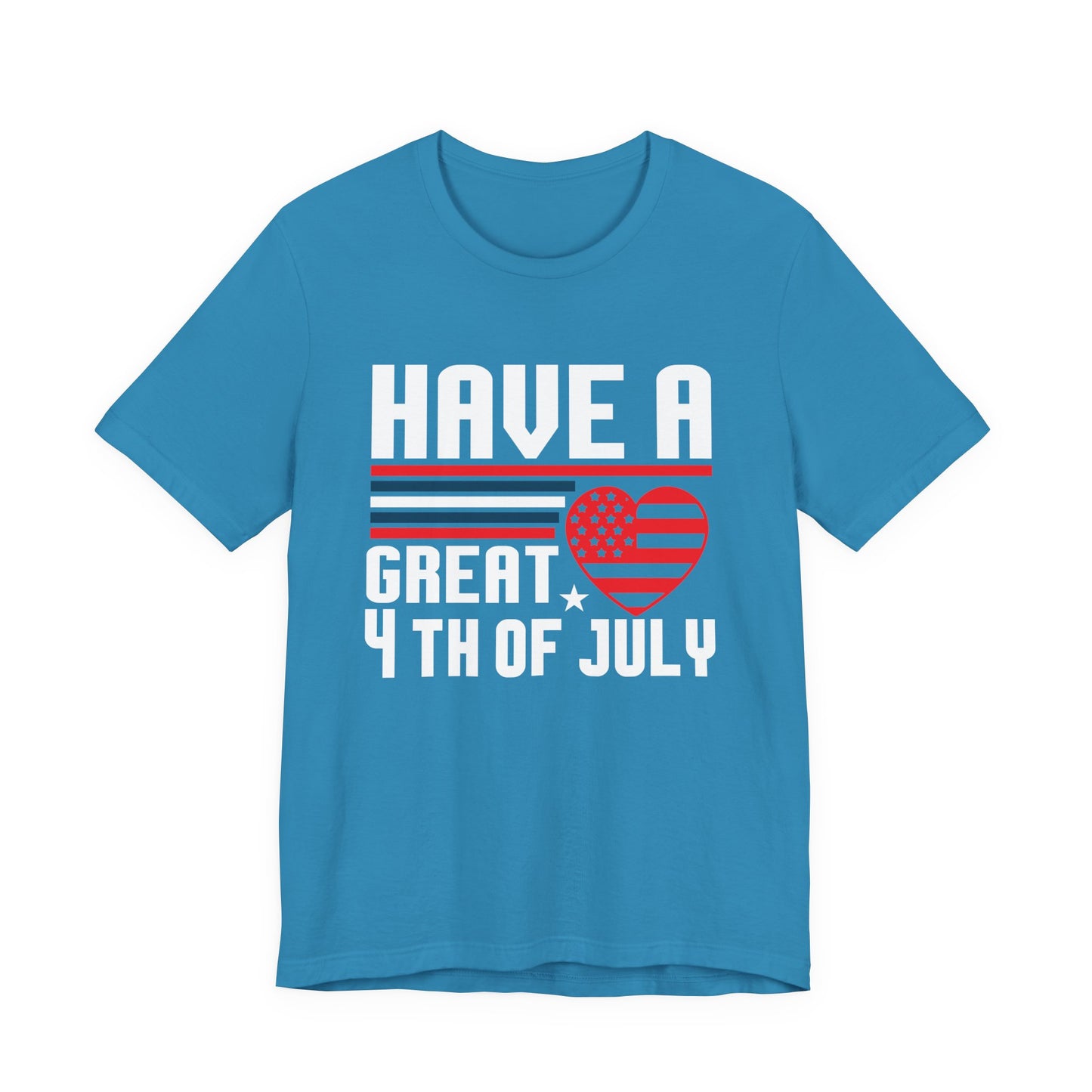 4th of July American Flag Graphic Unisex Cotton T-Shirt 020