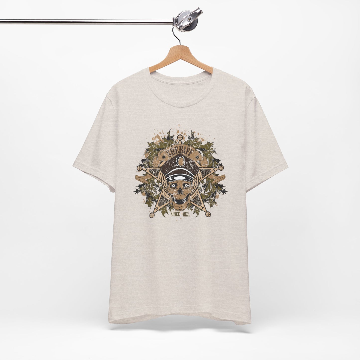 Skull Floral Emblem Graphic Unisex Cotton Tee Art-45
