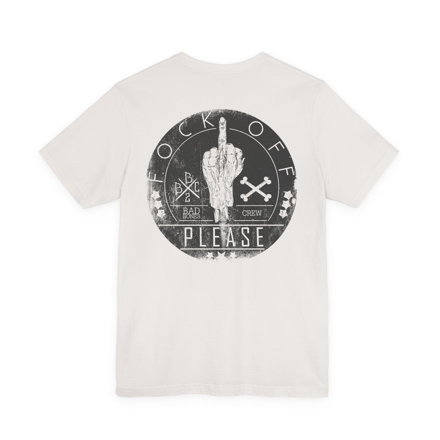 Fk Off Please tee Graphic Middle Finger Skull Design T-Shirt A-11