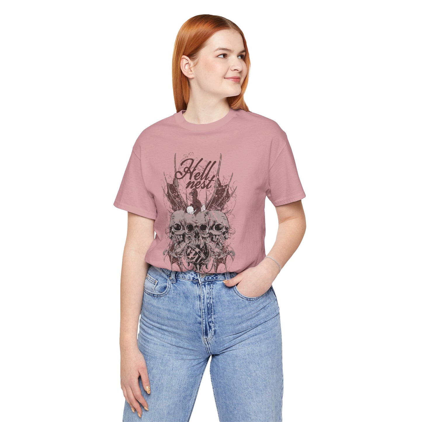 Skull Cluster graphic tee Gothic skulls grunge floral design