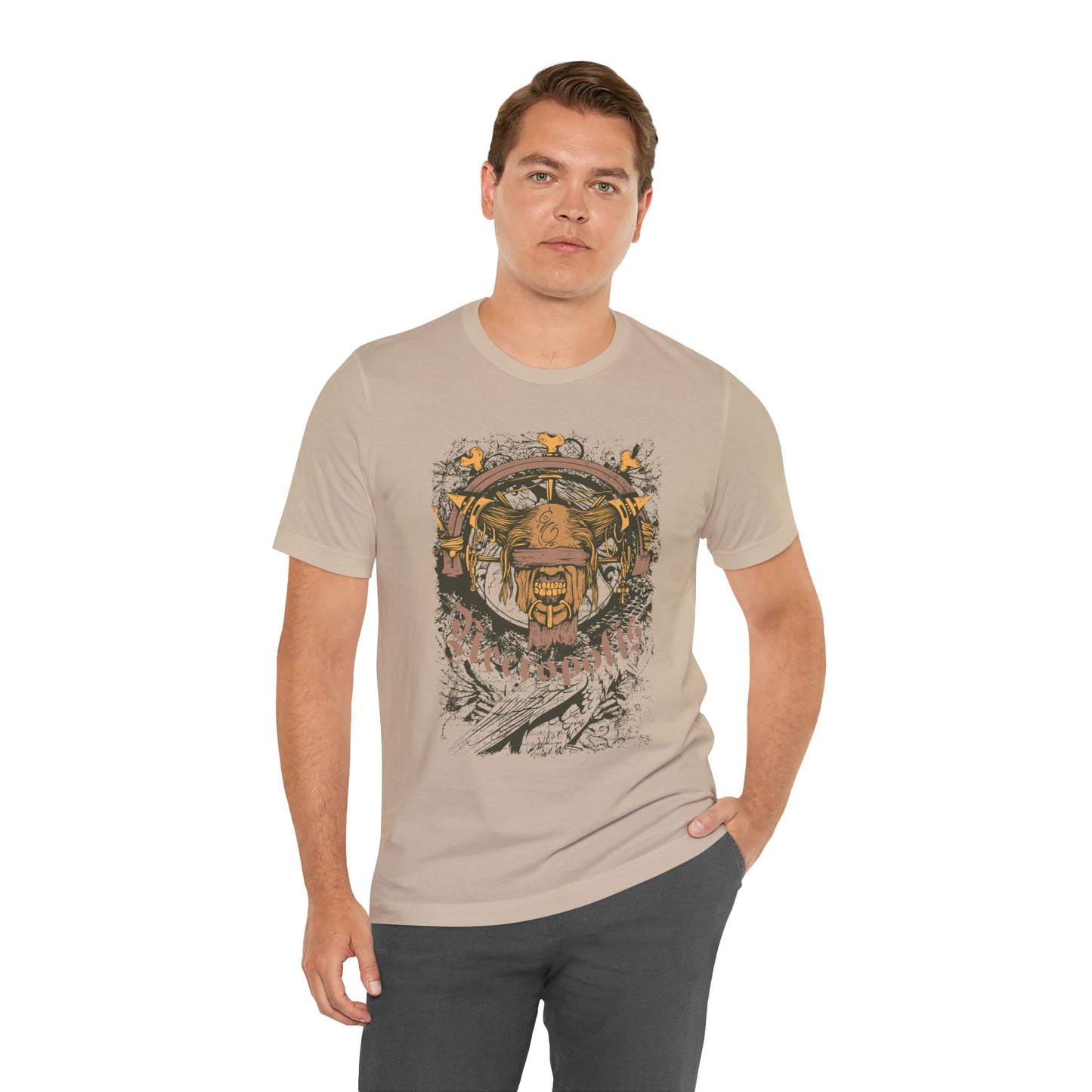 Skull Nordic Warrior Graphic Unisex Cotton T-Shirt r12