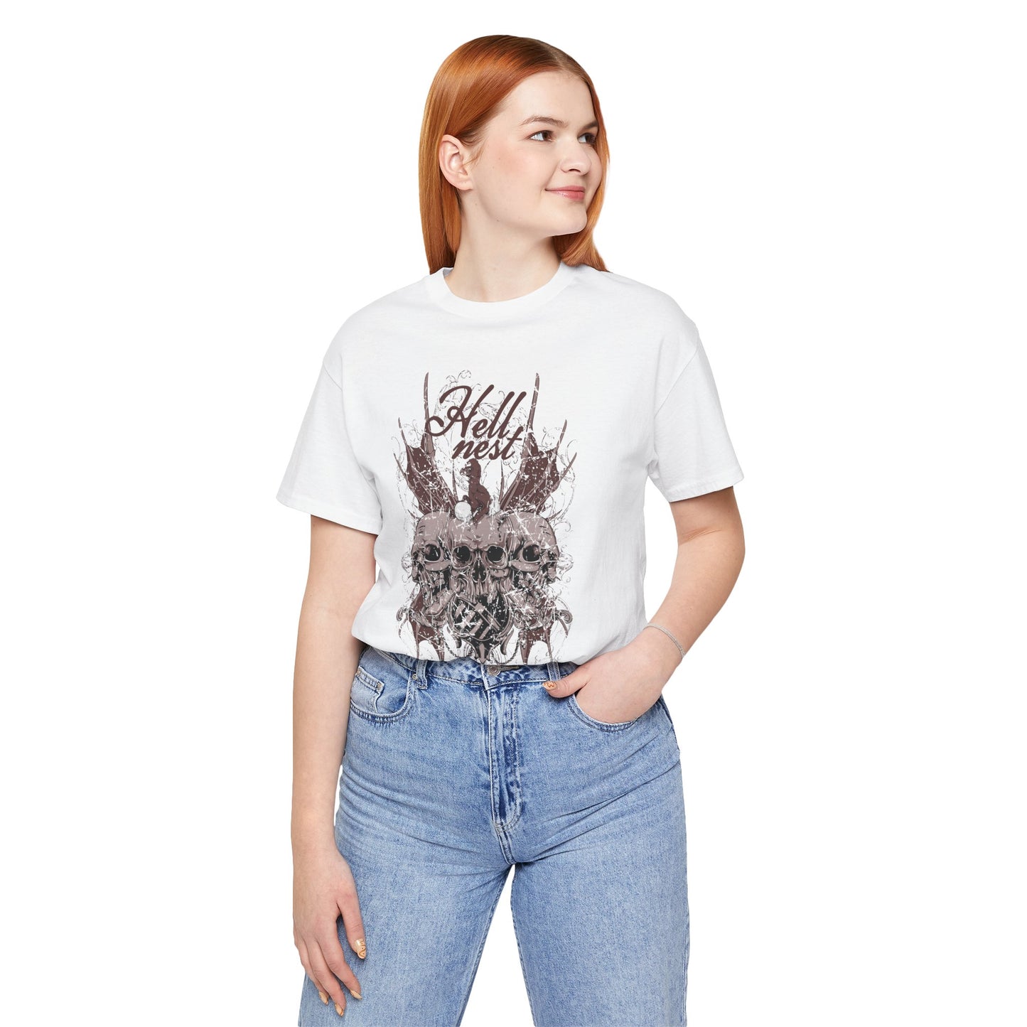 Skull Cluster graphic tee Gothic skulls grunge floral design