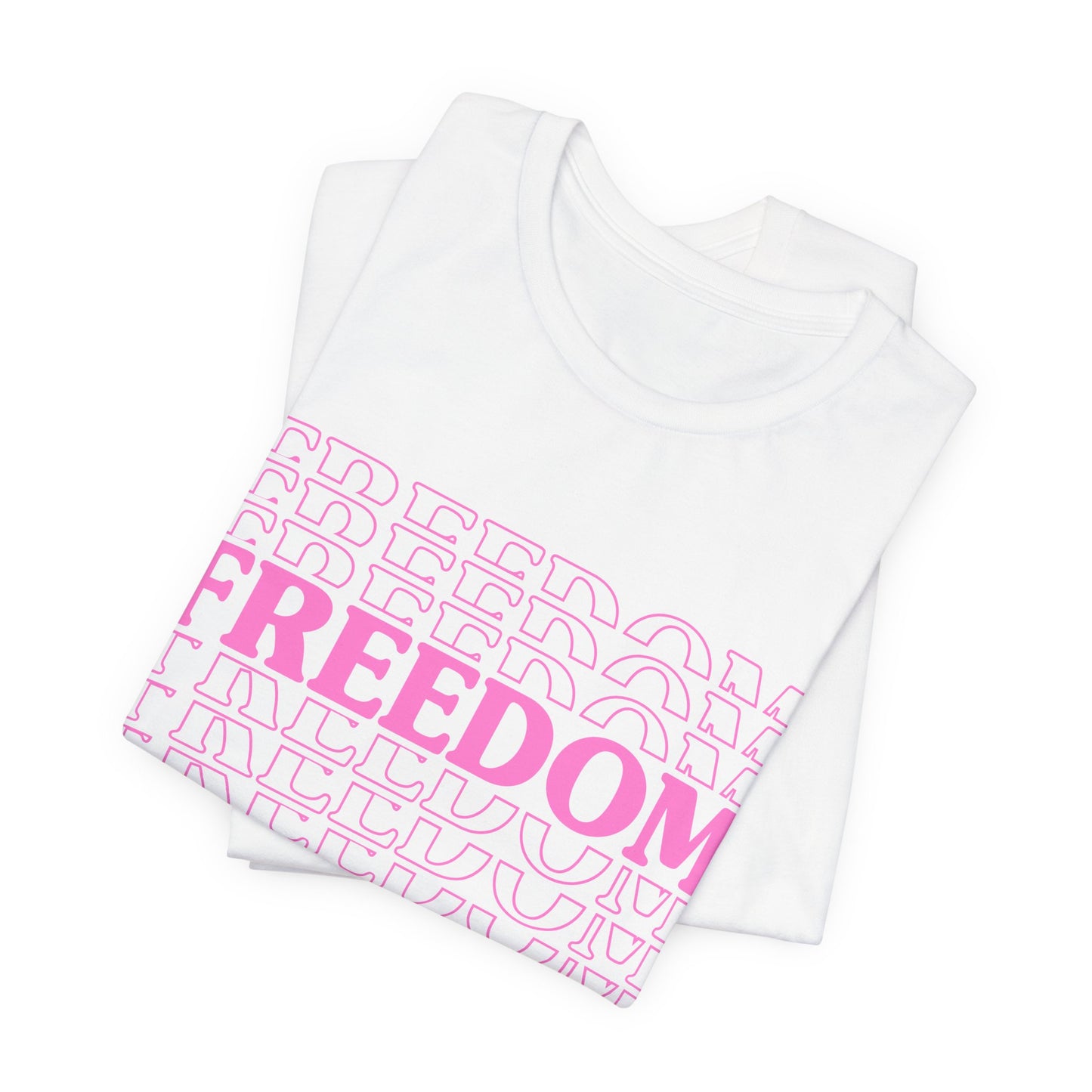 Freedom Text Graphic Unisex Cotton T-Shirt a8