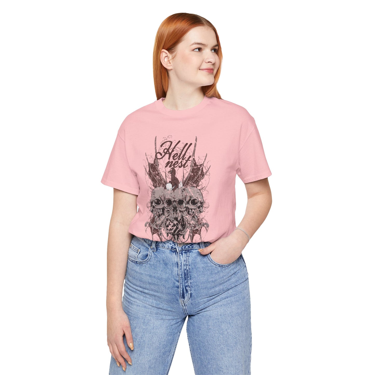 Skull Cluster graphic tee Gothic skulls grunge floral design