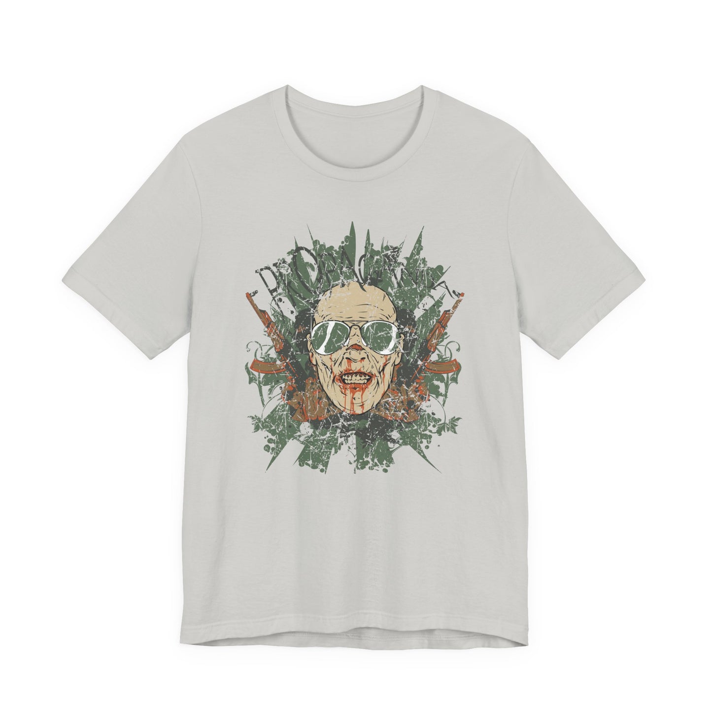 Retro Skull Floral Graphic Design Unisex Cotton T-Shirt G-2
