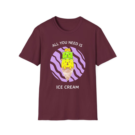 Food Tees, Funny Food T Shirts, Funny T Shirts, Shirt with Food, Junk Food Tees, Shirt with Ice Cream, Ice Cream T-Shirt