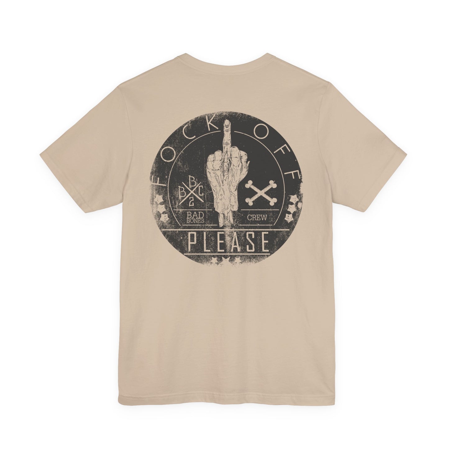 Fk Off Please tee Graphic Middle Finger Skull Design T-Shirt A-11