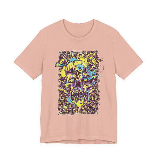 Colorful Skull Illustration Graphic Unisex Cotton T-Shirt r41