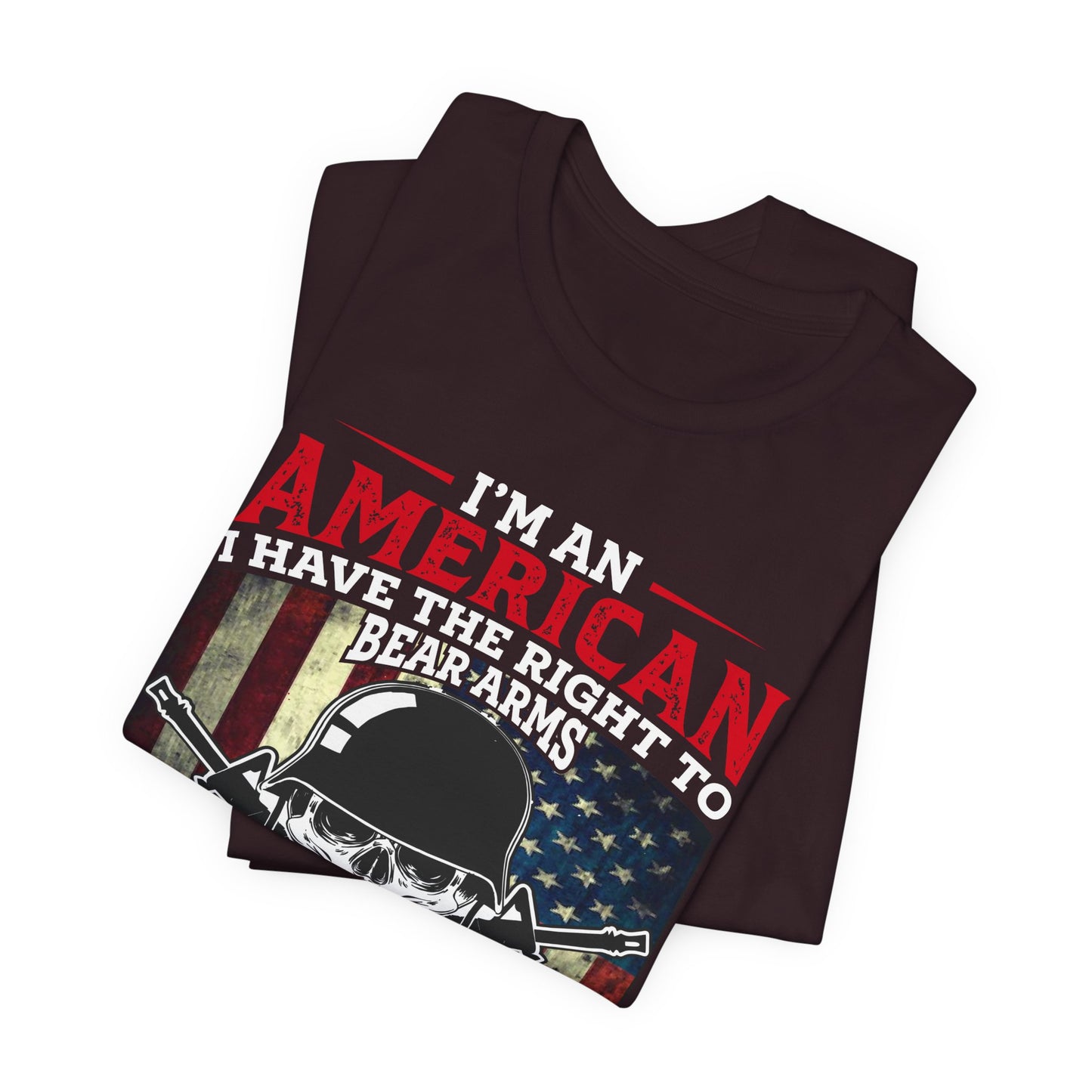 American Skull with Guns T-Shirt 2nd Amendment Flag Unisex Cotton Tee v29