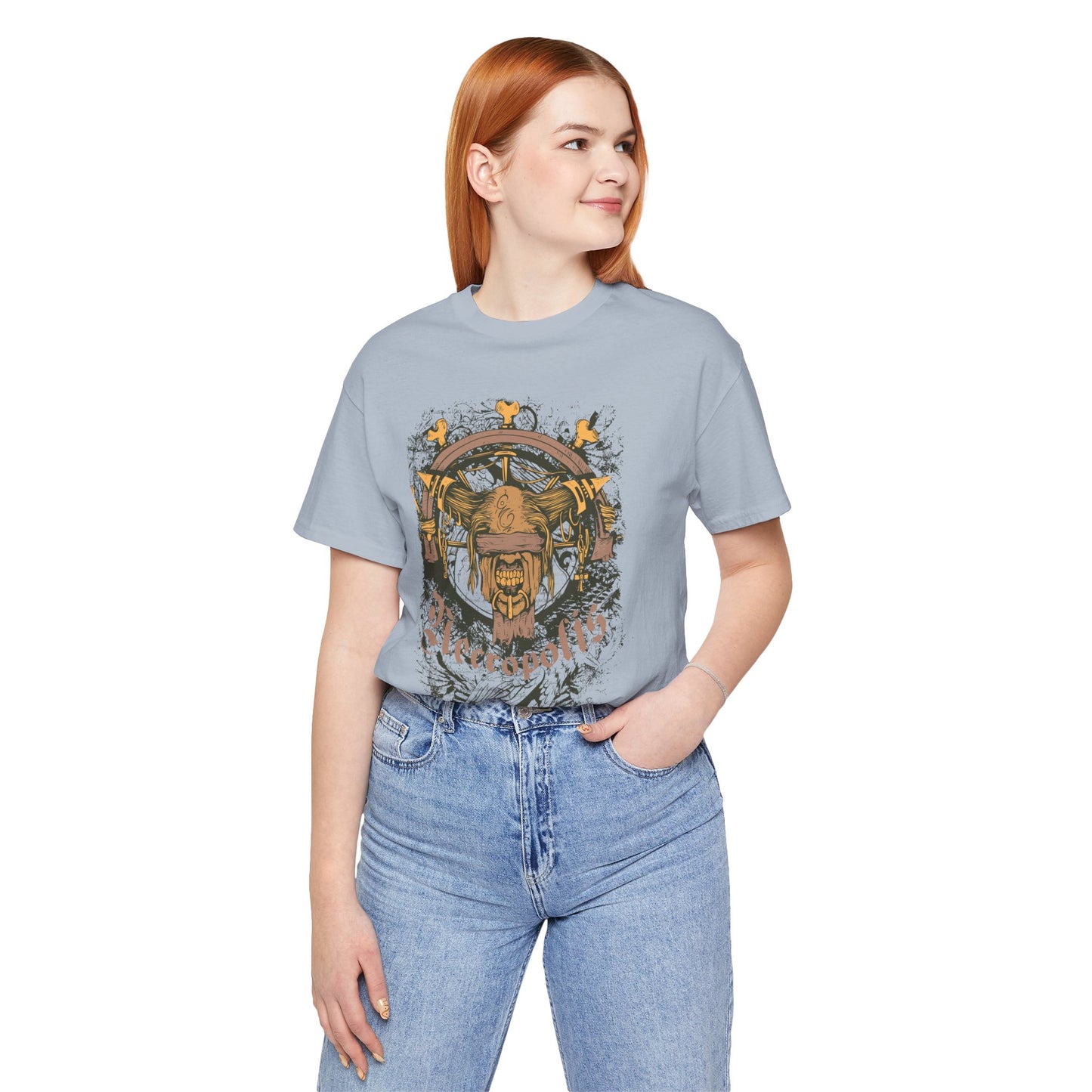 Skull Nordic Warrior Graphic Unisex Cotton T-Shirt r12