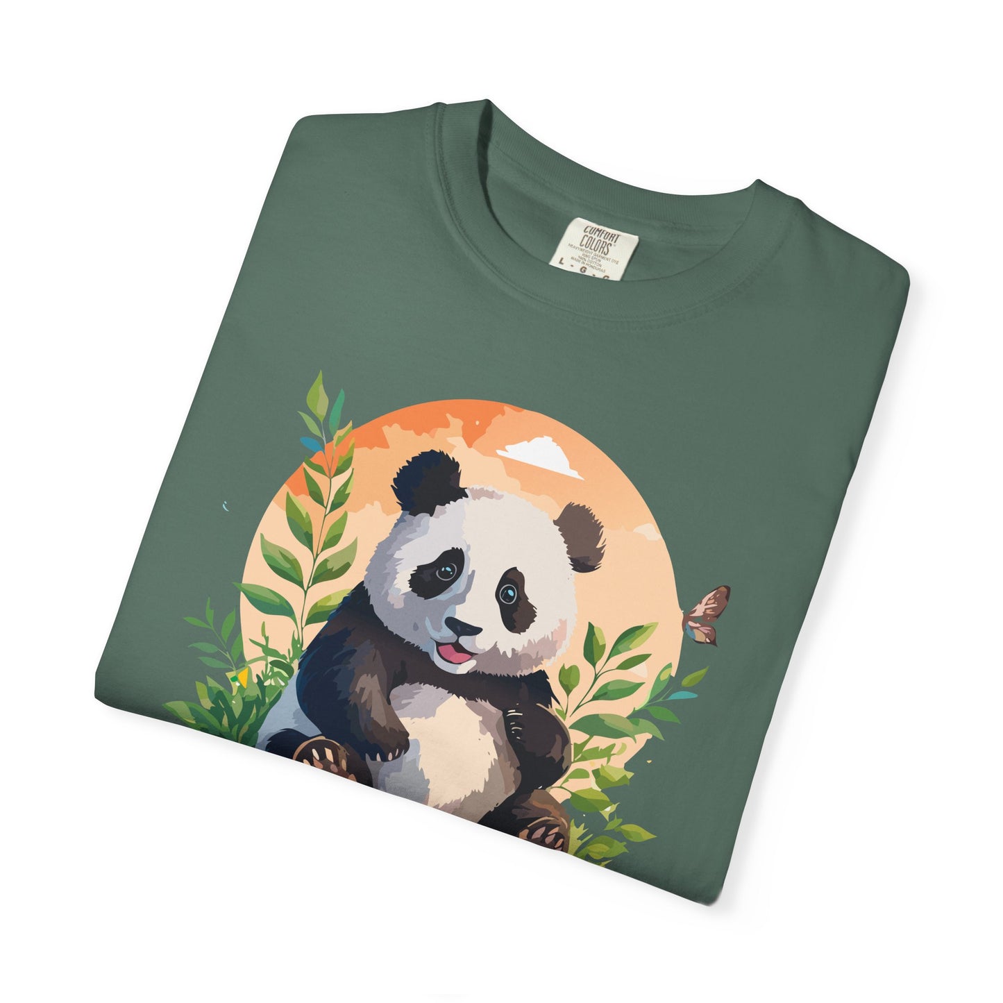 Panda Portrait T-Shirt Unisex Cotton Floral Chinese Graphic Circle Animal Art Tee pp4