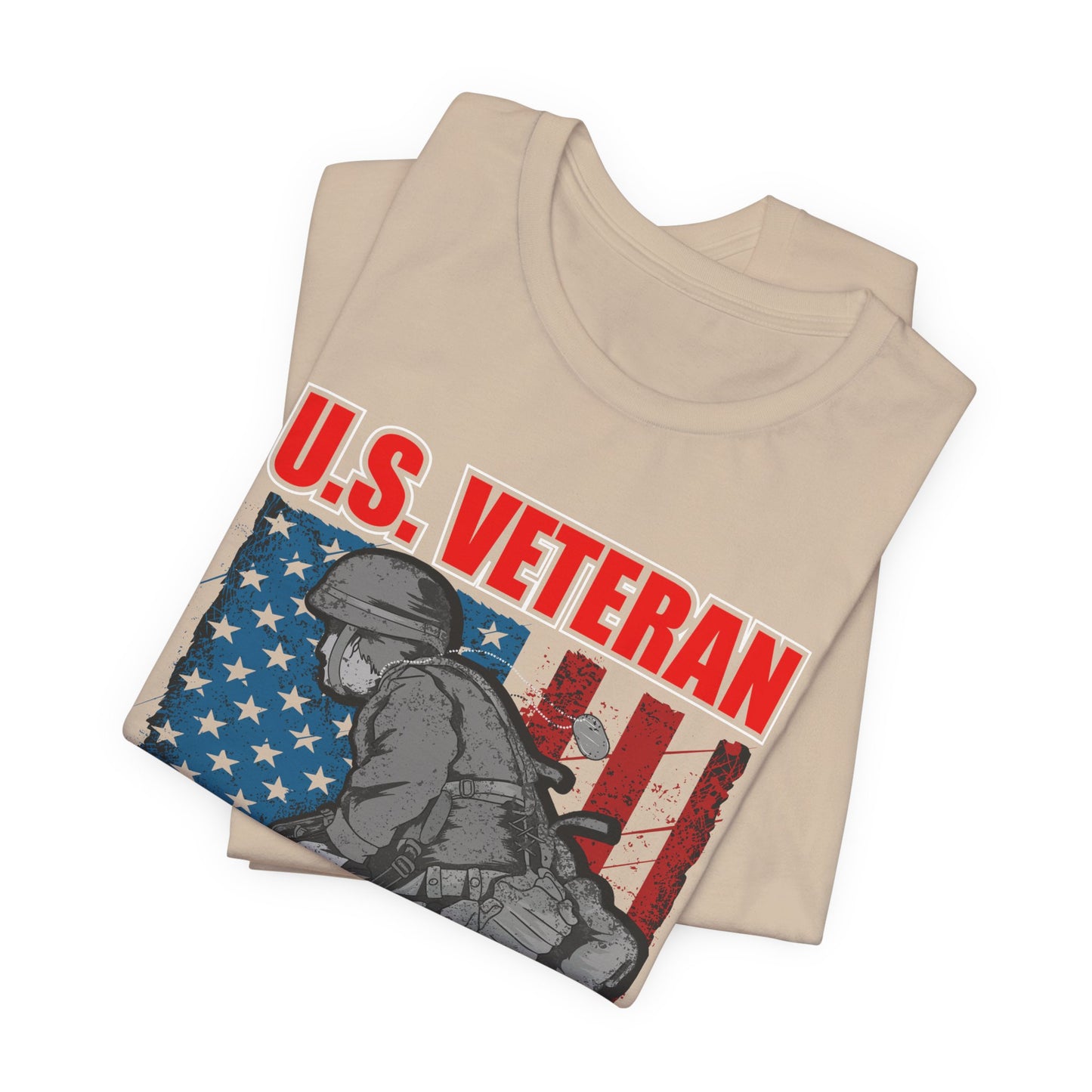 U.S. Veteran Soldier Illustration Tee Defender of Liberty and Freedom Unisex Cotton v31