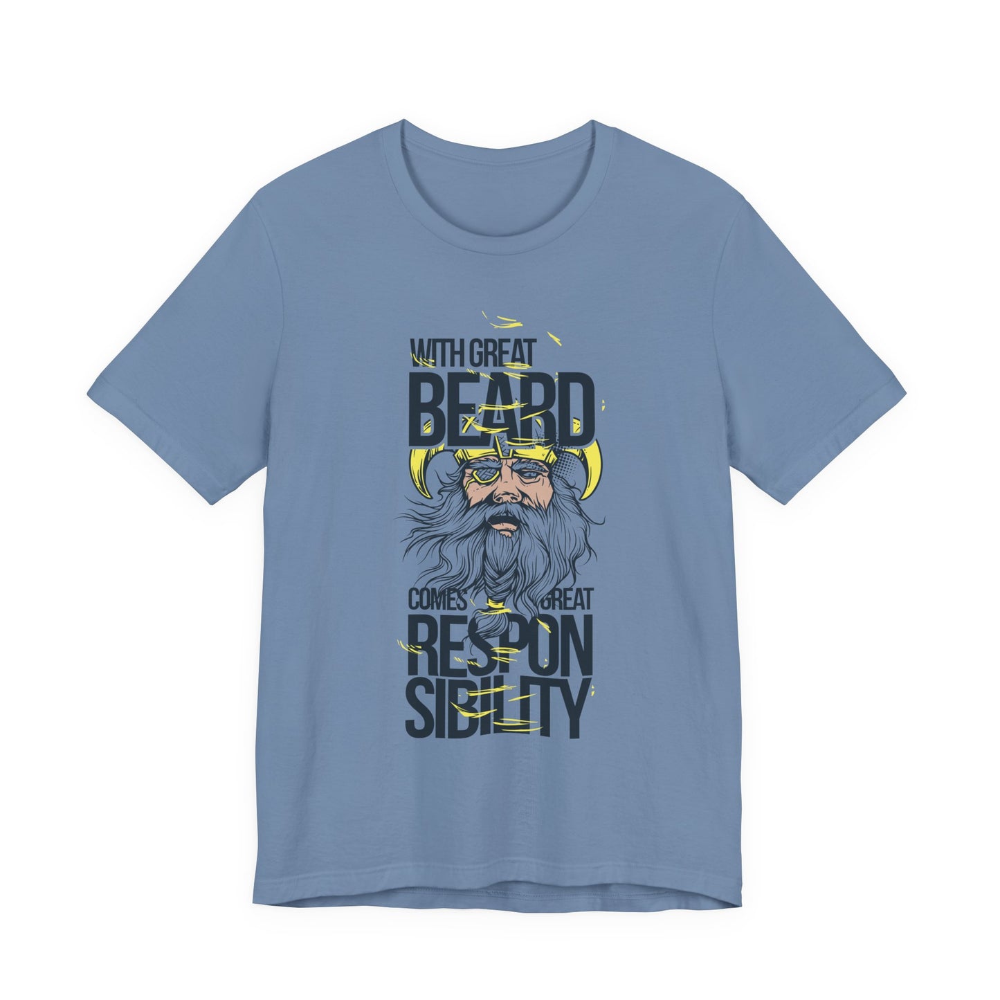 With Great Beard Comes Great Responsibility Tee Viking Beard Graphic Shirt A-2