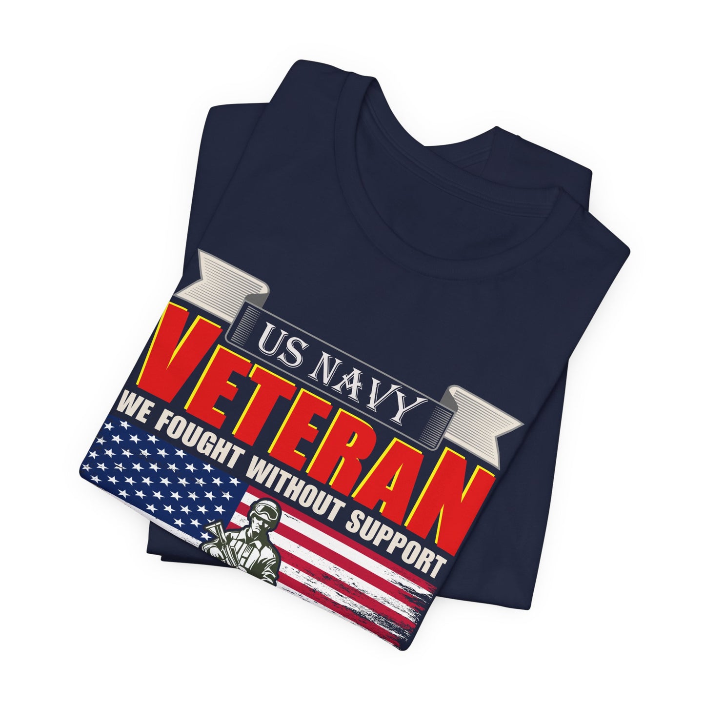 US Navy Veteran T-Shirt American Flag Soldier Graphic Patriotic Military Unisex Cotton v42