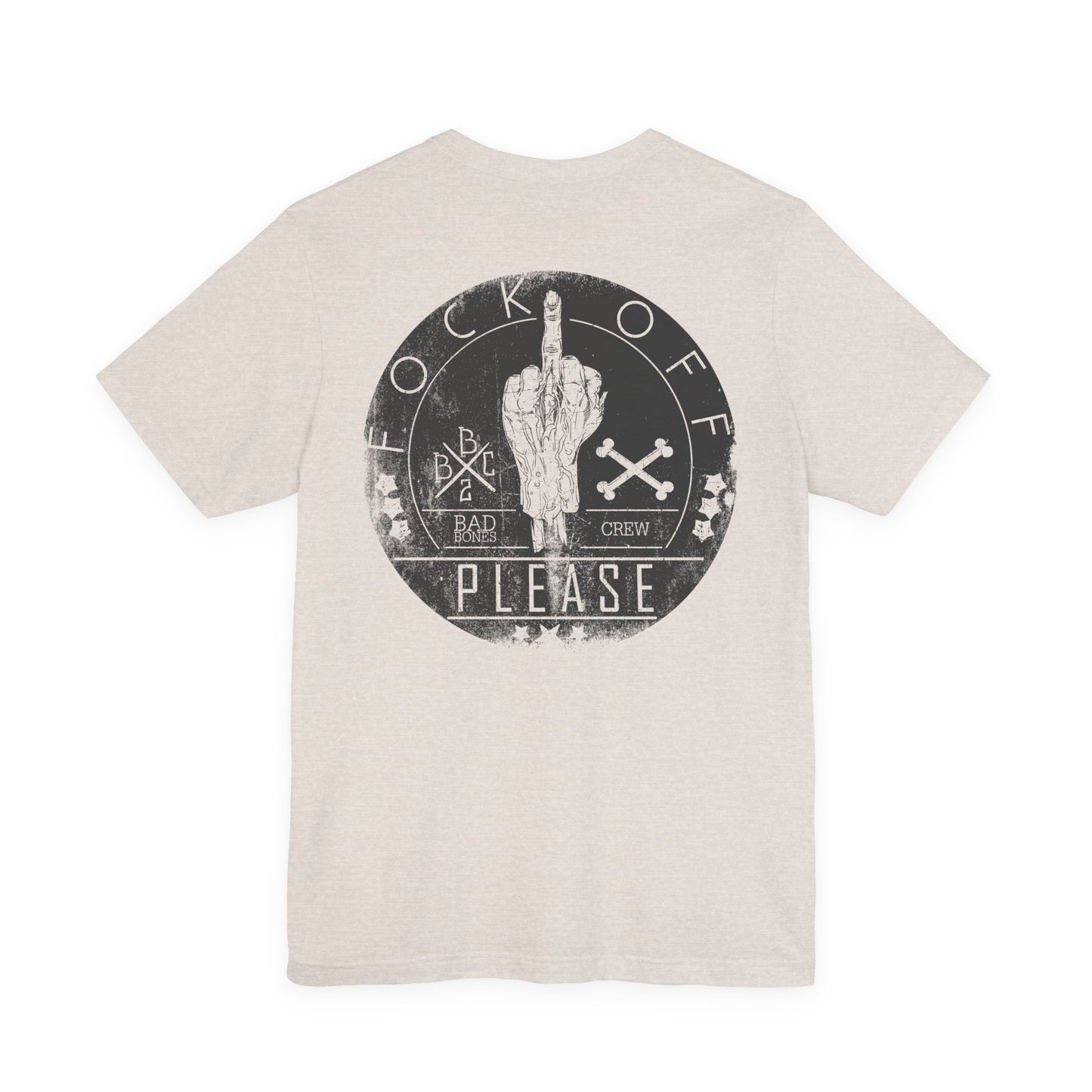 Fk Off Please tee Graphic Middle Finger Skull Design T-Shirt A-11