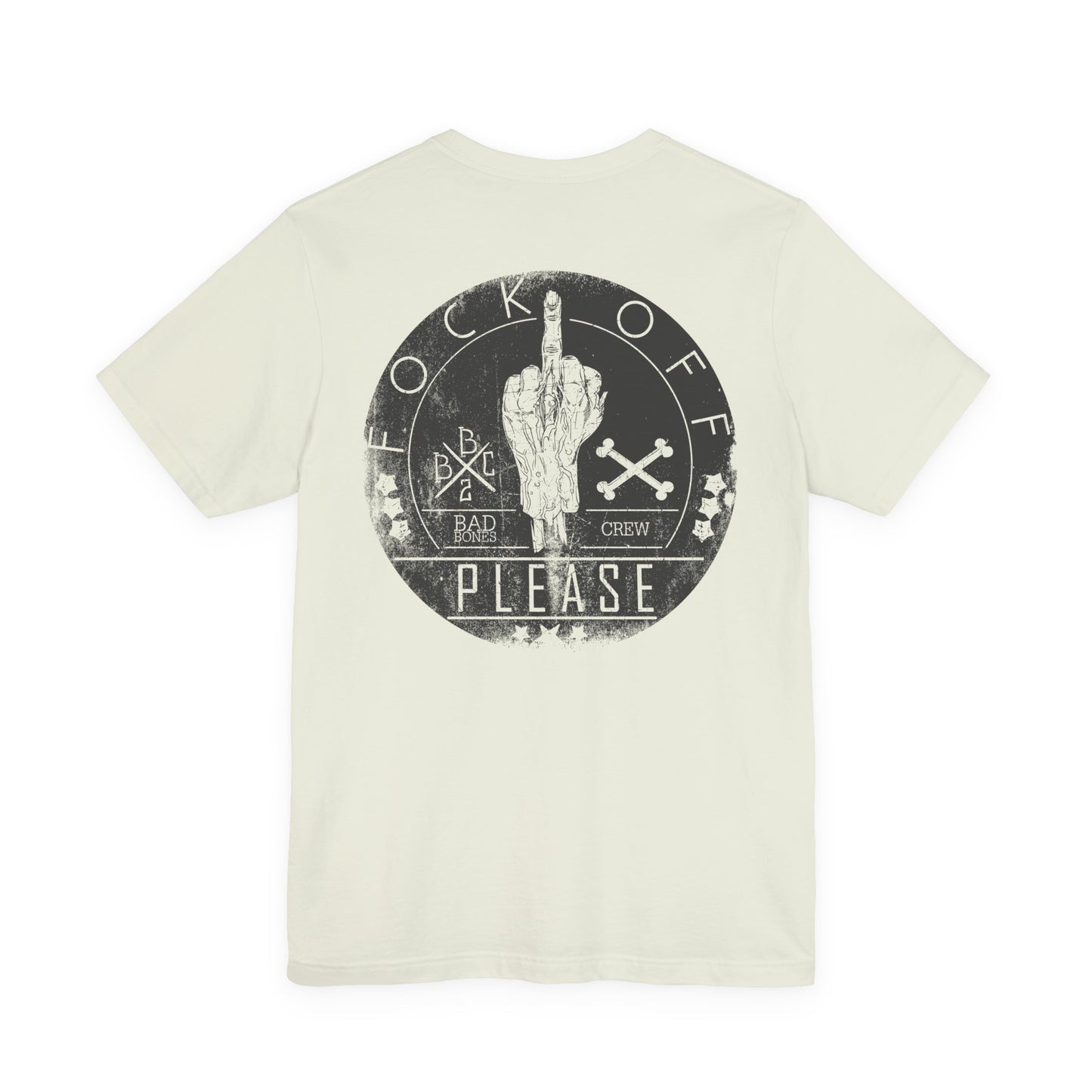 Fk Off Please tee Graphic Middle Finger Skull Design T-Shirt A-11