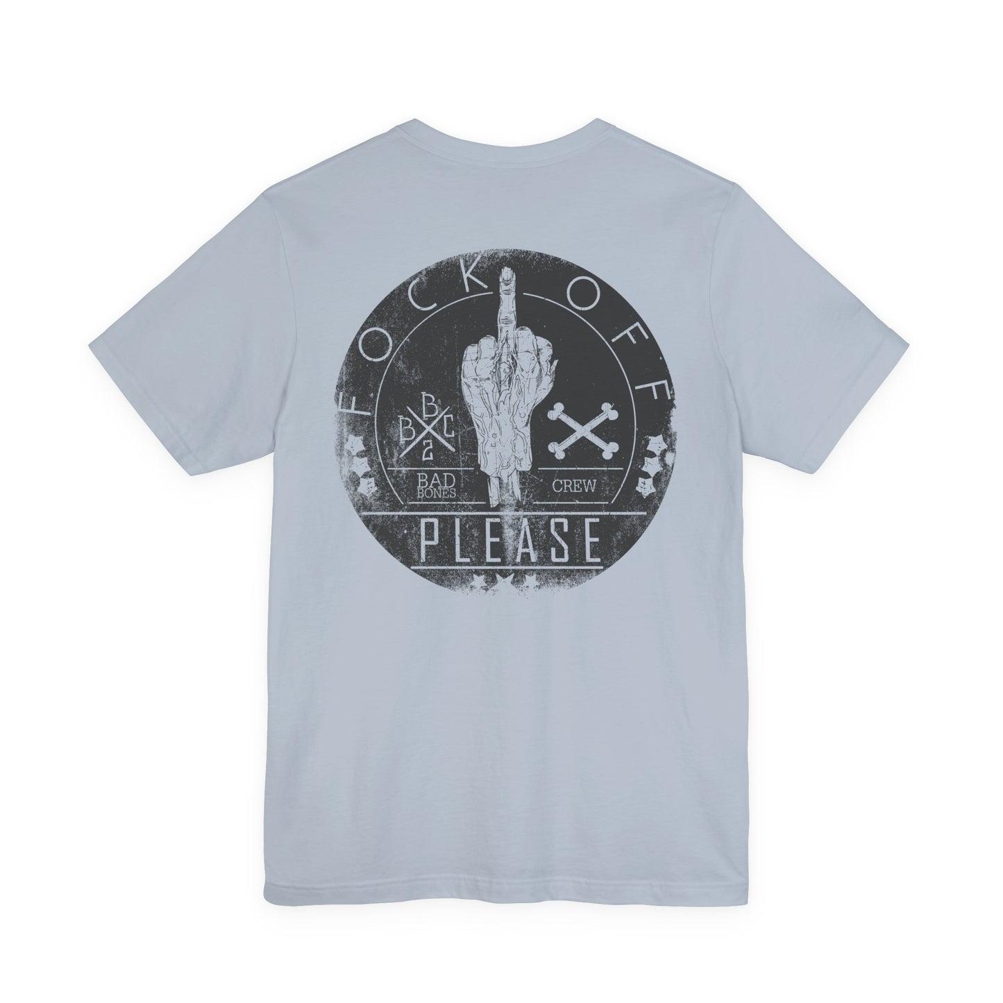 Fk Off Please tee Graphic Middle Finger Skull Design T-Shirt A-11