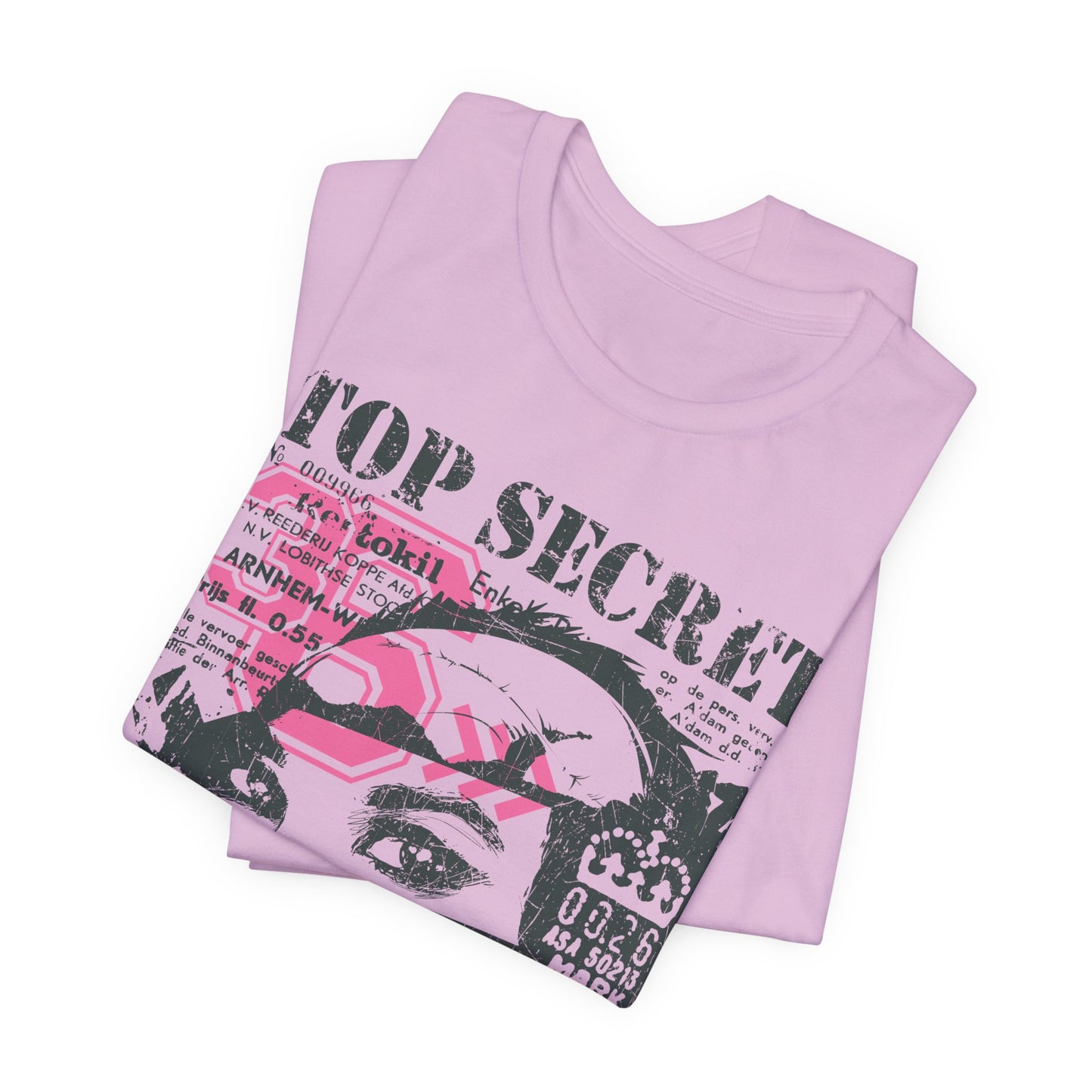Top Secret Skull Face Tee Grunge Graphic T-Shirt Retro Collage A-6