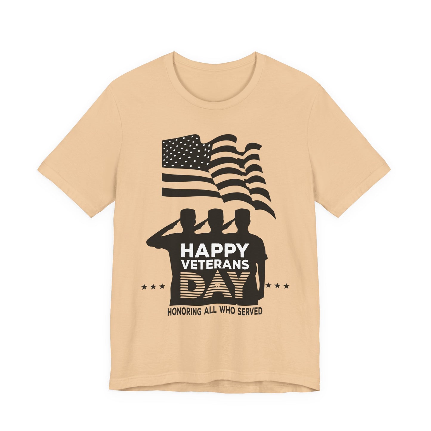 Happy Veterans Day saluting soldiers T-Shirt Patriotic American flag Unisex Cotton v51