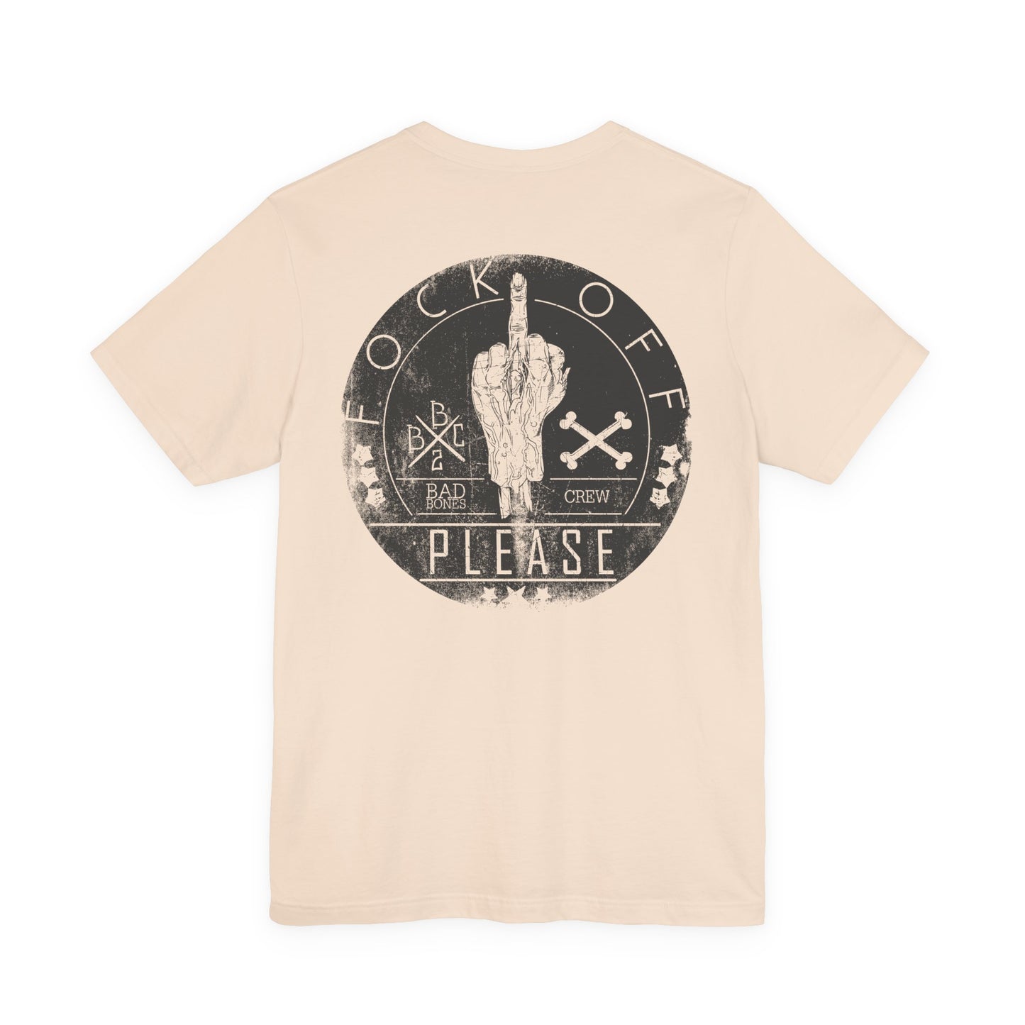 Fk Off Please tee Graphic Middle Finger Skull Design T-Shirt A-11