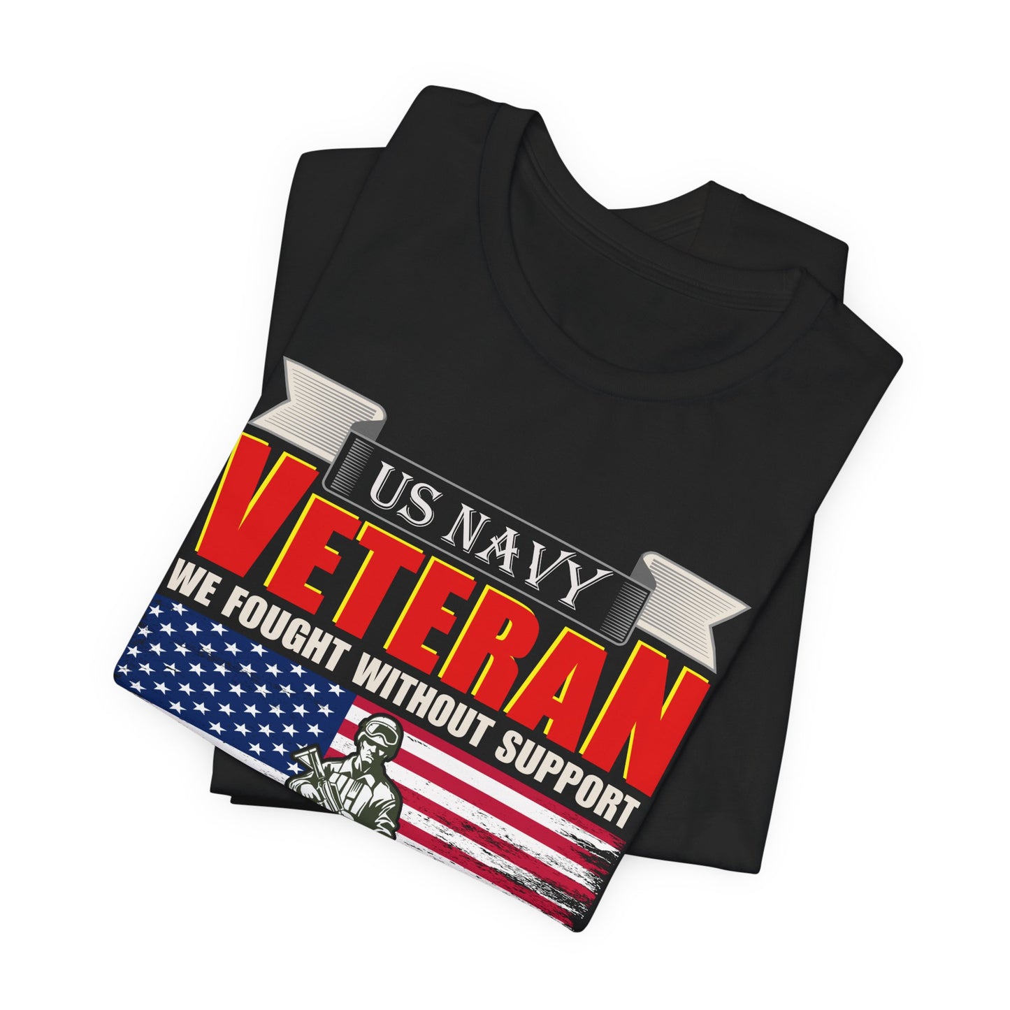 US Navy Veteran T-Shirt American Flag Soldier Graphic Patriotic Military Unisex Cotton v42