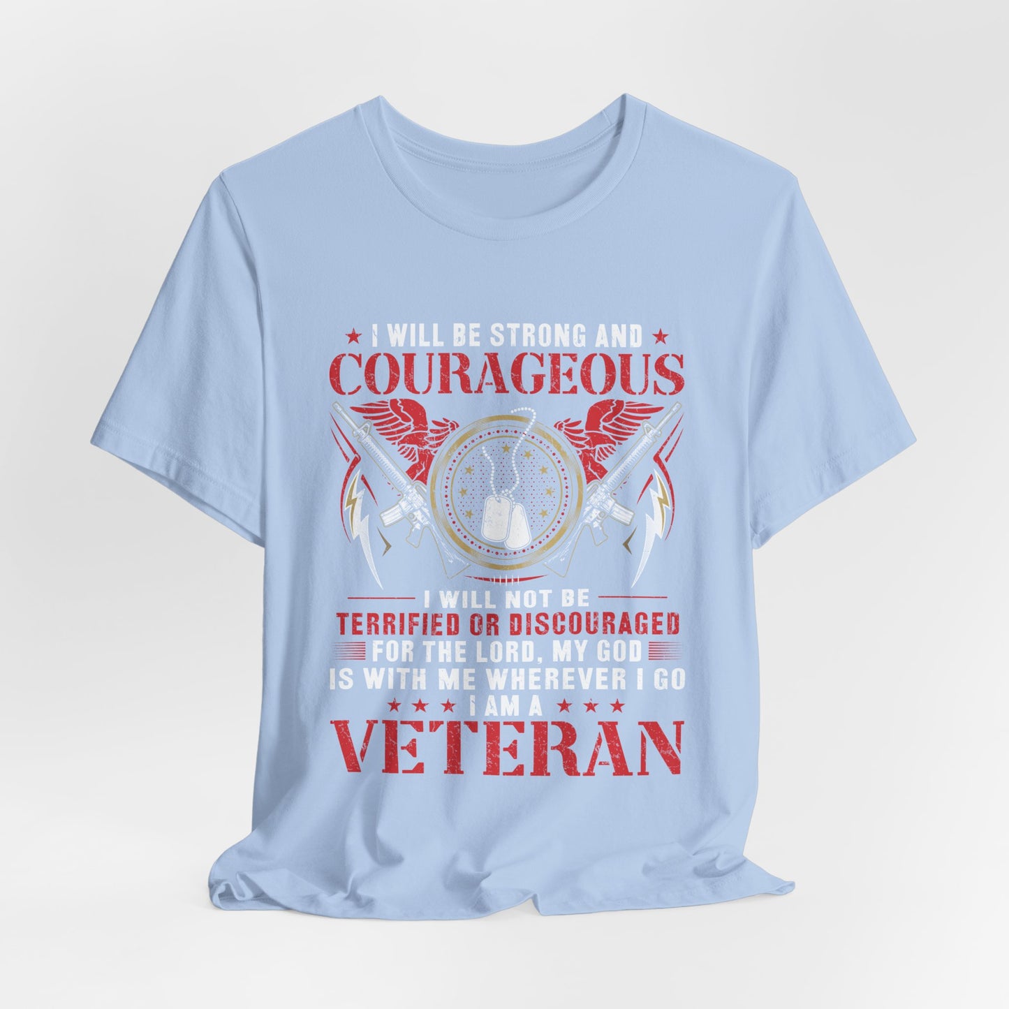 Courageous Veteran Prayer Tee Military Dog Tags Unisex Cotton T-Shirt v37