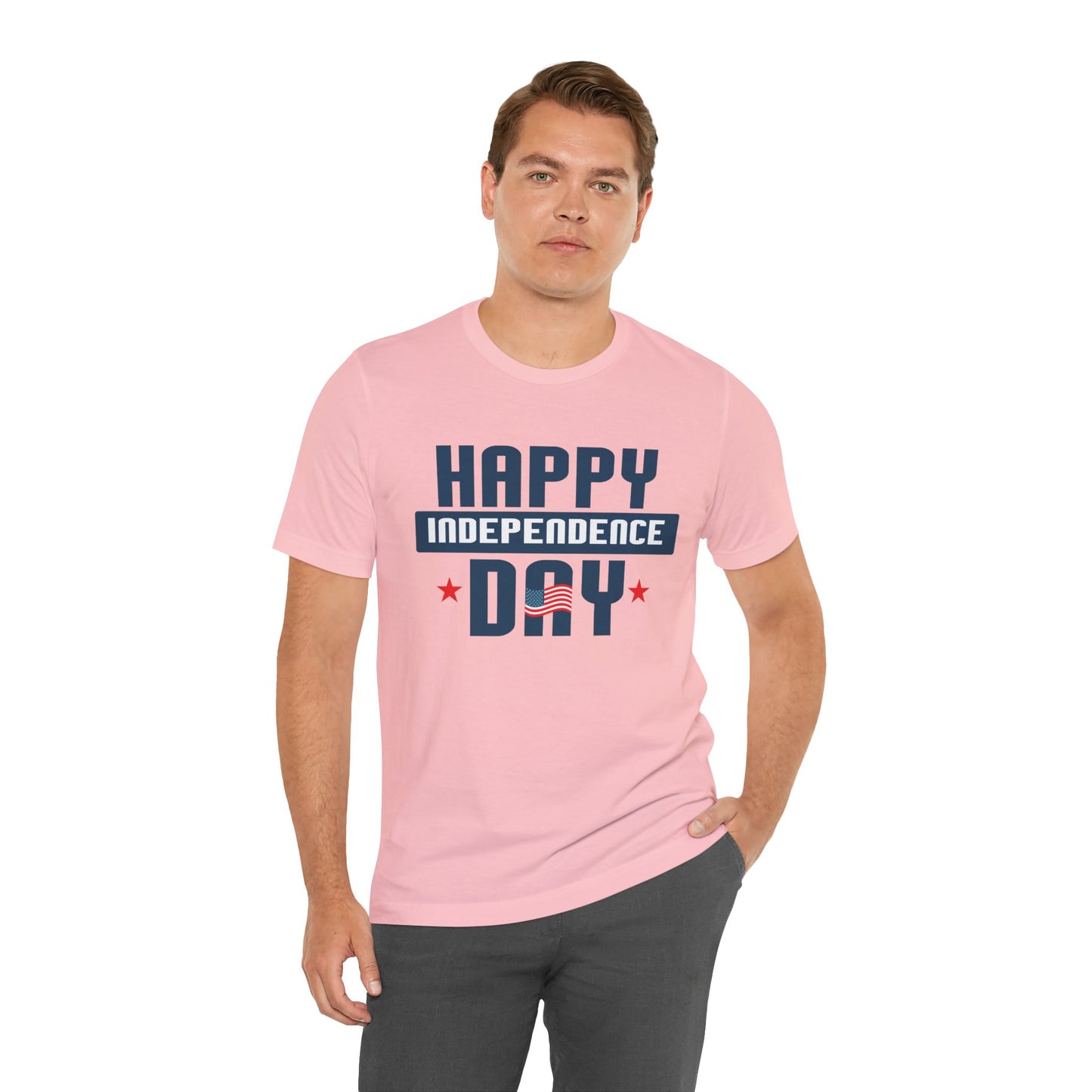 Happy Independence Day Graphic Unisex Cotton T-Shirt 017