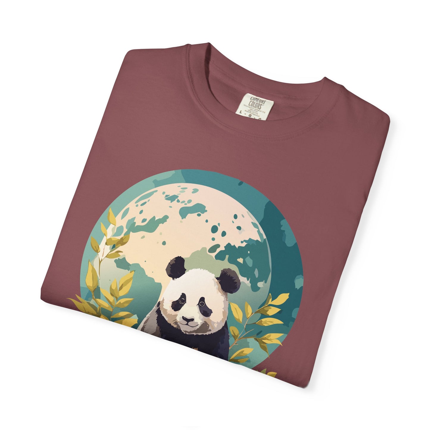 Panda Portrait T-Shirt Unisex Cotton Floral Chinese Graphic Circle Animal Art Tee pp6