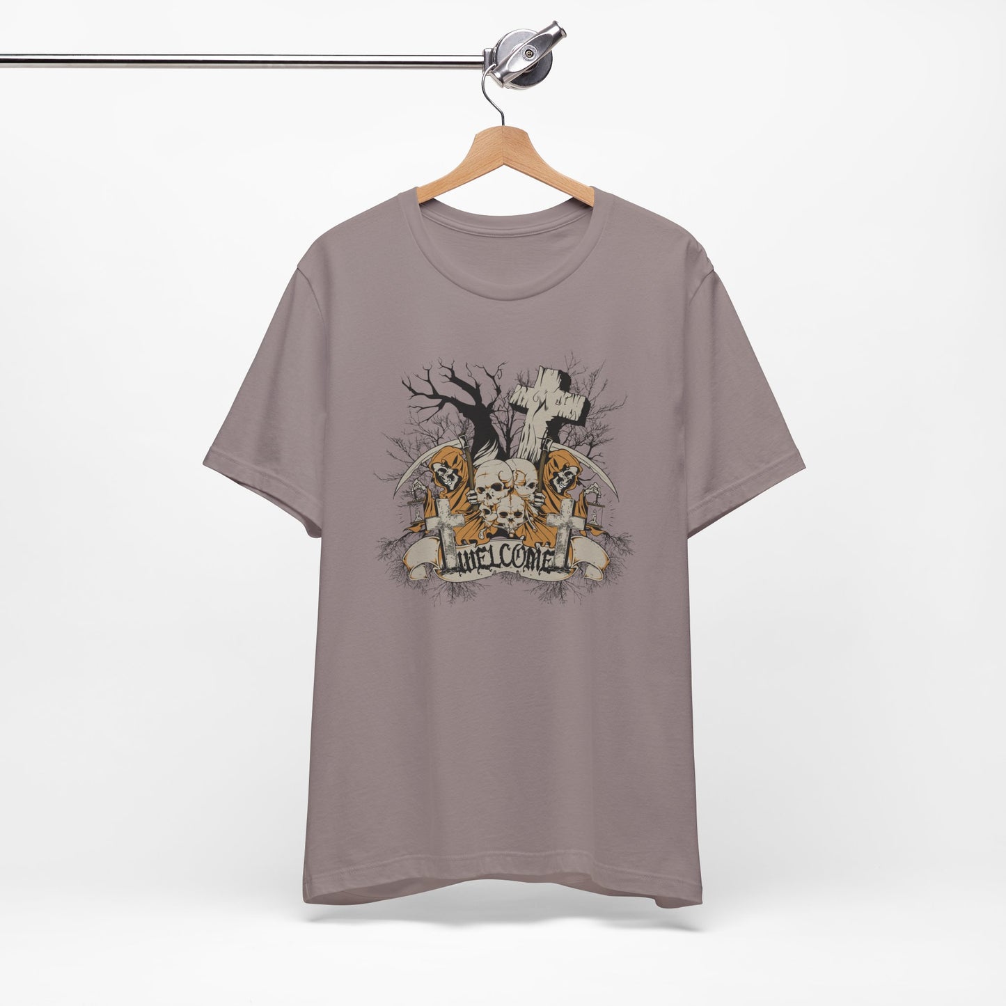 Skull Halloween Graphic Design Unisex Cotton T-Shirt Art-50