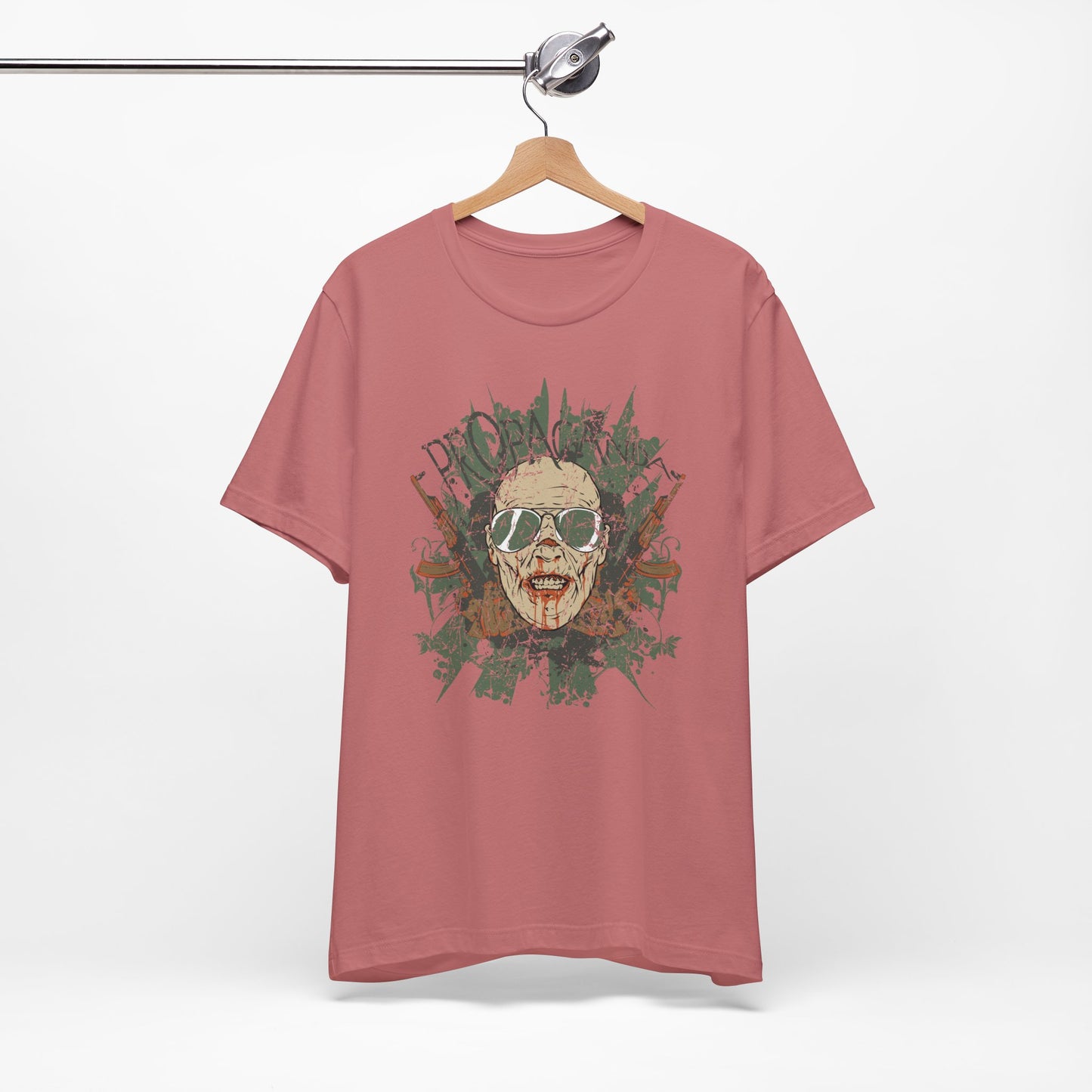 Retro Skull Floral Graphic Design Unisex Cotton T-Shirt G-2