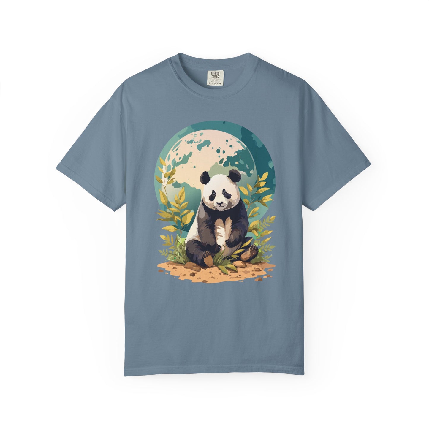 Panda Portrait T-Shirt Unisex Cotton Floral Chinese Graphic Circle Animal Art Tee pp6
