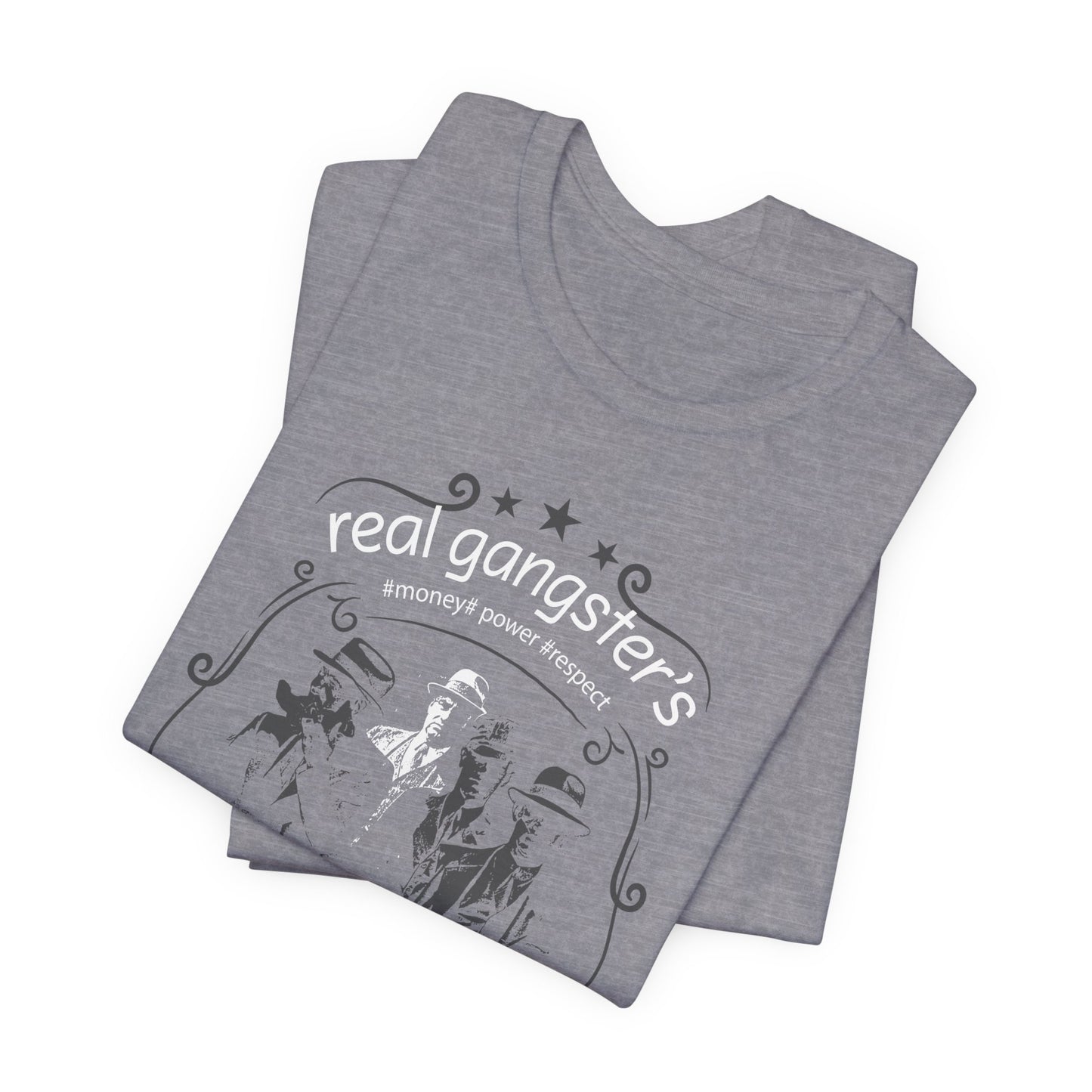 Real Gangsters Don't Die T-Shirt Vintage Outlaw Illustration Retro Biker Tee A-3