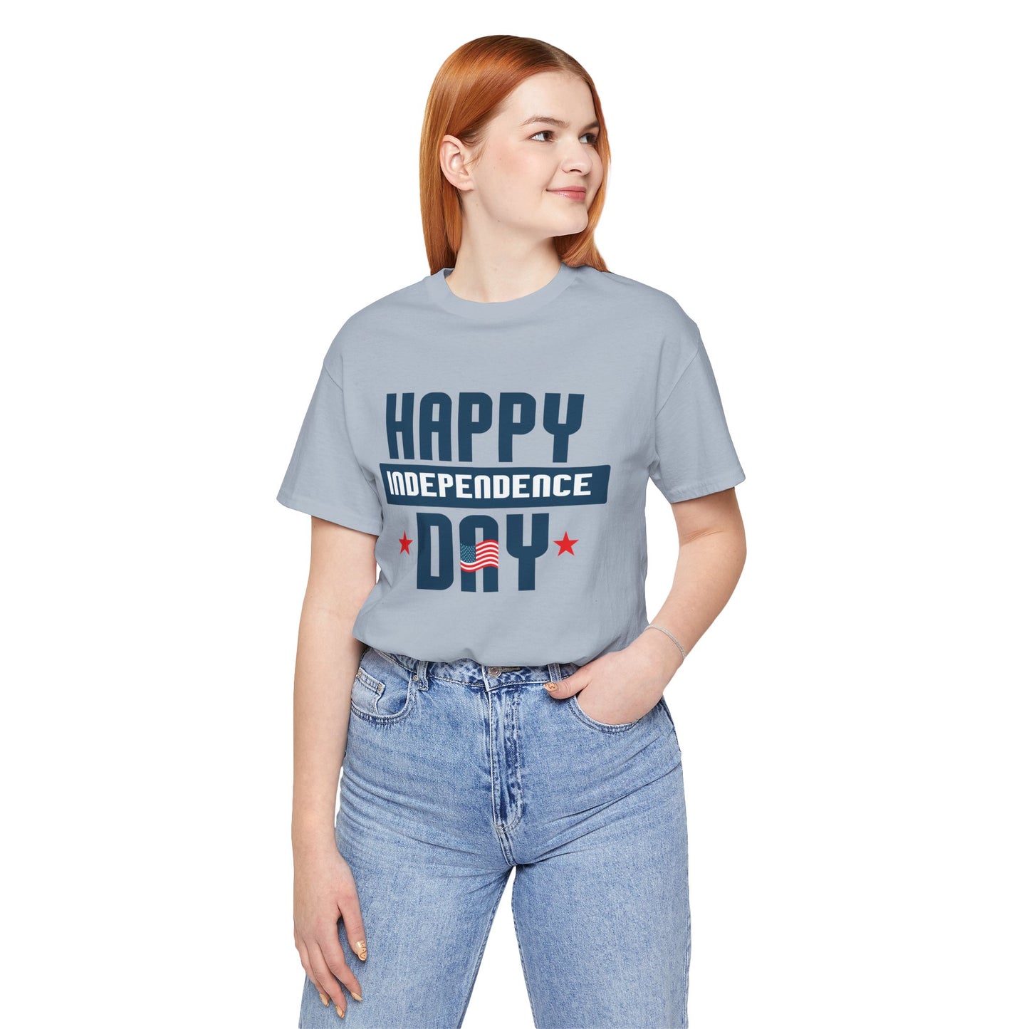 Happy Independence Day Graphic Unisex Cotton T-Shirt 017