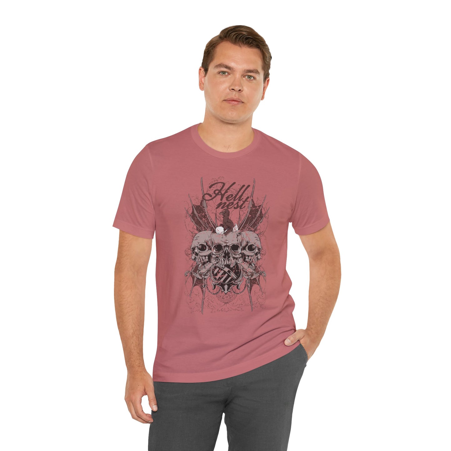 Skull Cluster graphic tee Gothic skulls grunge floral design