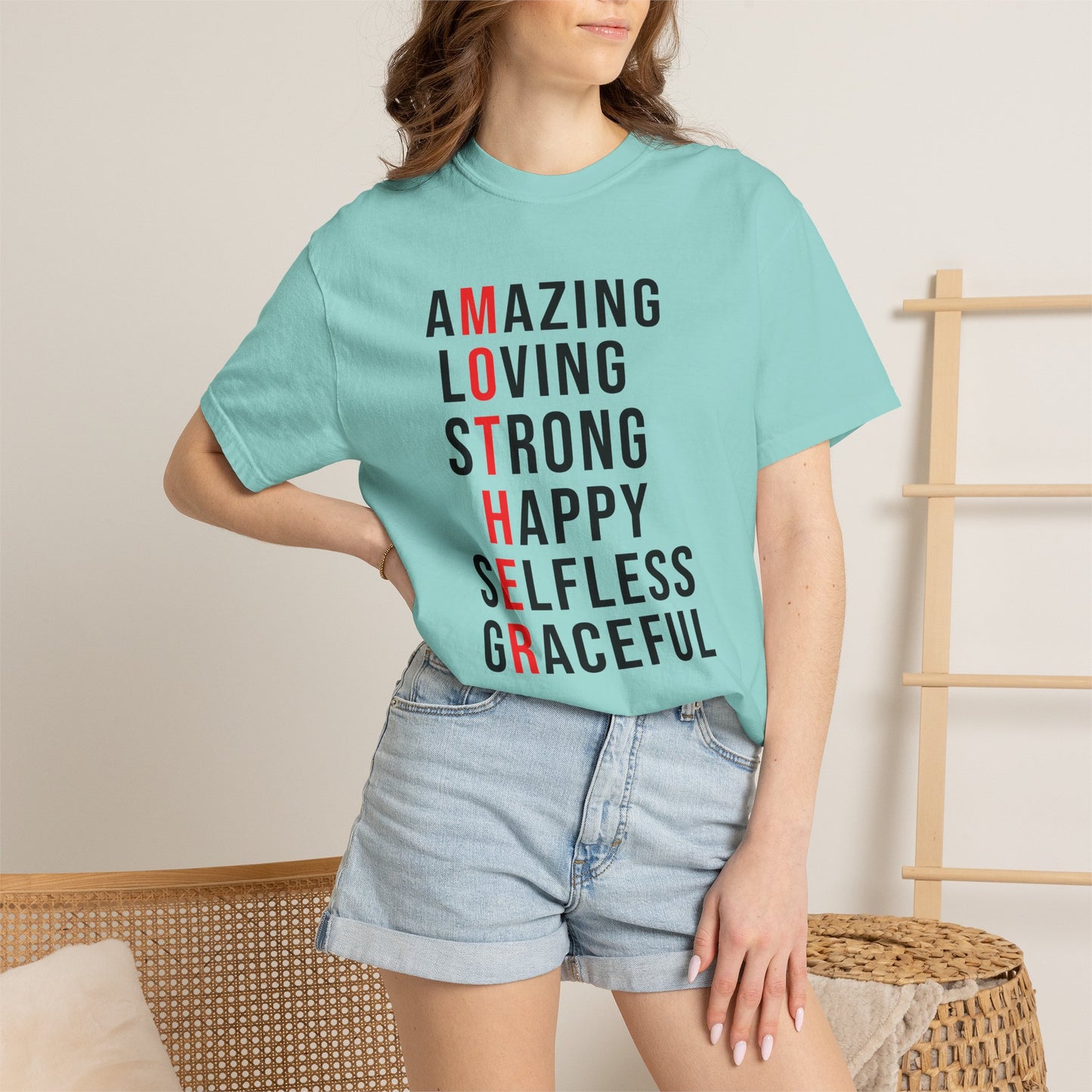 Mom T-shirt Mother's Day Mama Tee Unisex Comfort Colors Garment-Dyed Cotton h14