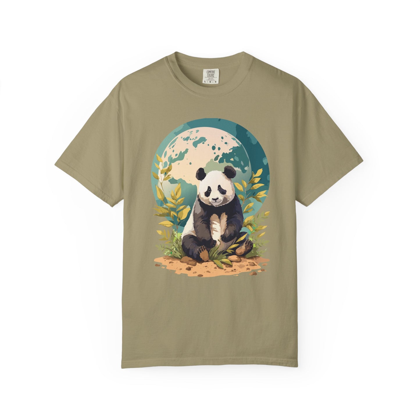 Panda Portrait T-Shirt Unisex Cotton Floral Chinese Graphic Circle Animal Art Tee pp6