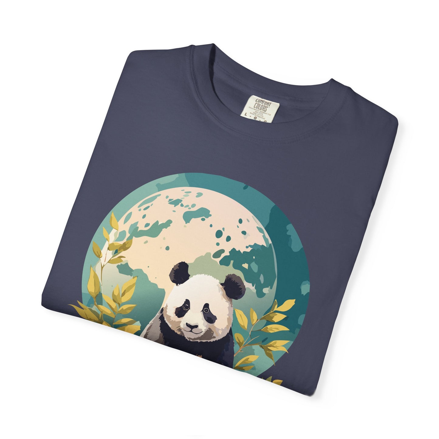 Panda Portrait T-Shirt Unisex Cotton Floral Chinese Graphic Circle Animal Art Tee pp6
