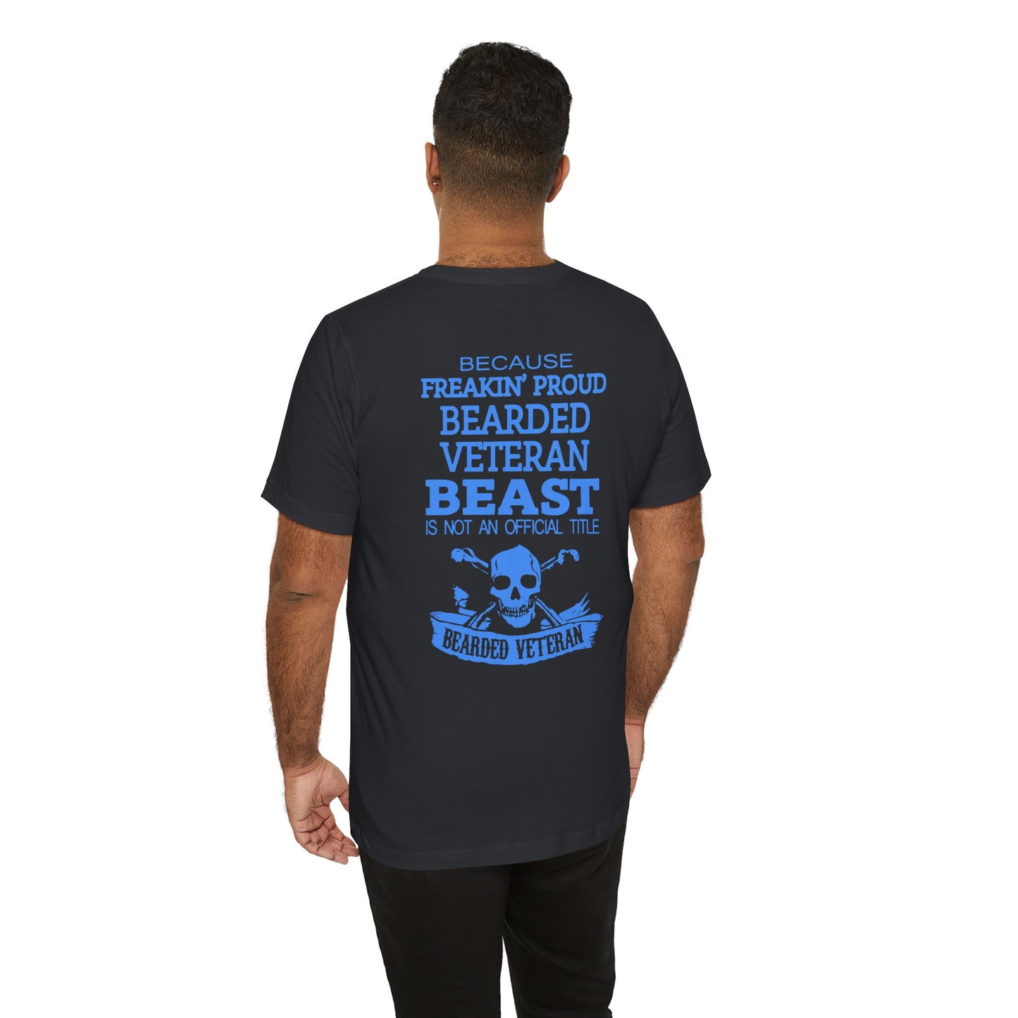 Bearded Veteran Beast T-Shirt Military Skull Beard Graphic Unisex Cotton Tee v46